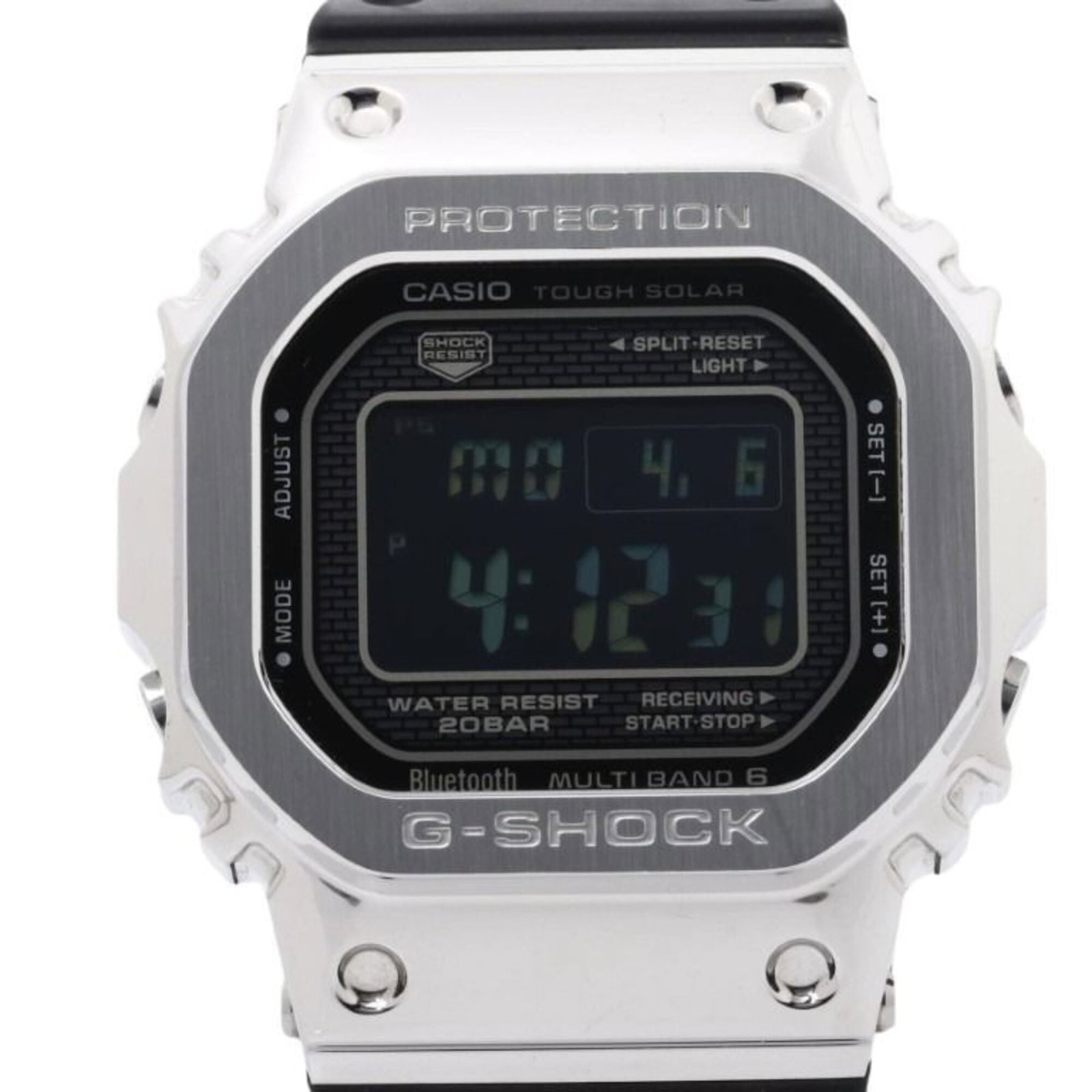 Wristwatch By Casio: Wristwatch By Casio Stainless steel construction and solar-powered movement make this Casio watch a reliable choice. The black dial stands out against the sleek stainless steel band, creating a simple