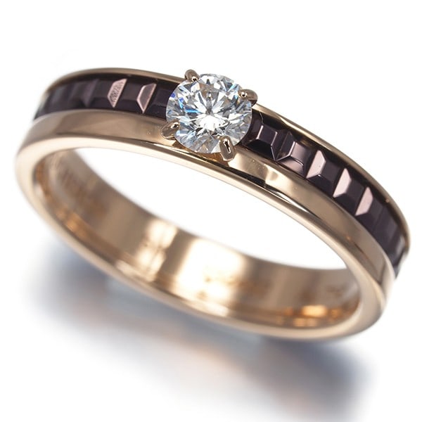 Boucheron Ring Diamond 0.21Ct 3Ex Quatre Classique Solitaire Eu50 18K Rg/ (1 of 7)