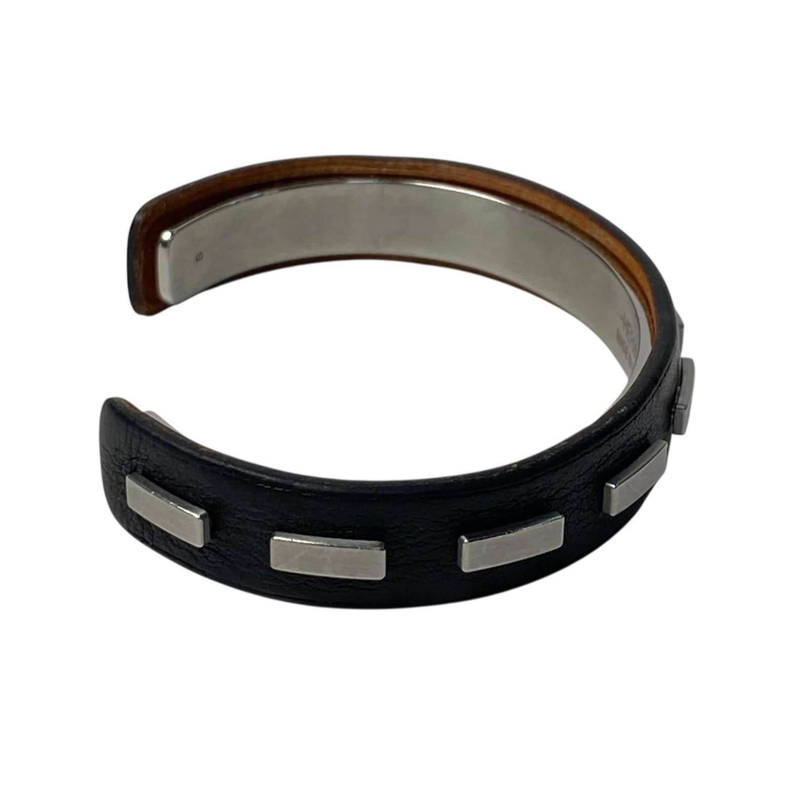 Leather metal bangle hermes - 3