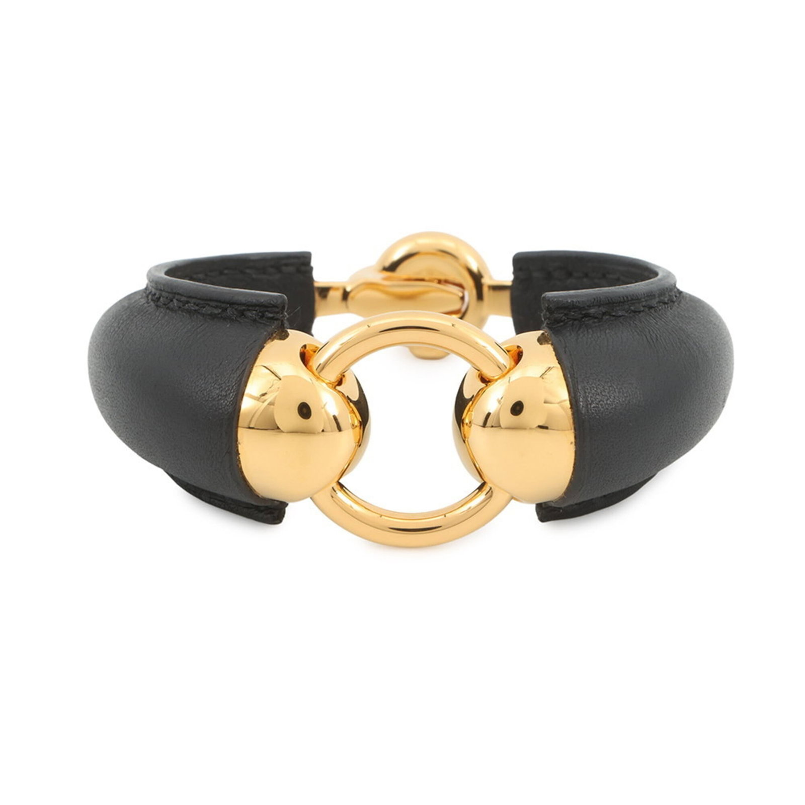 Swift Leather Charm Hermes Bracelet: Swift Leather Charm Hermes Bracelet Swift leather charm bracelet from Hermes, featuring black Swift leather material and a length of 15.5cm. This classic charm bracelet showcases the iconic style of t