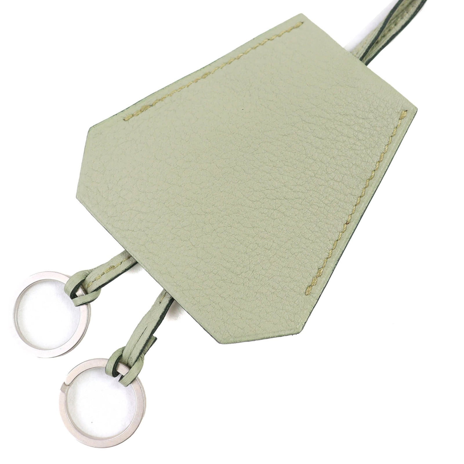 Hermes Leather Margiela Era Large Clochette Necklace Light Moss Green ?E Stamp Made In France Men'S (1 of 7)