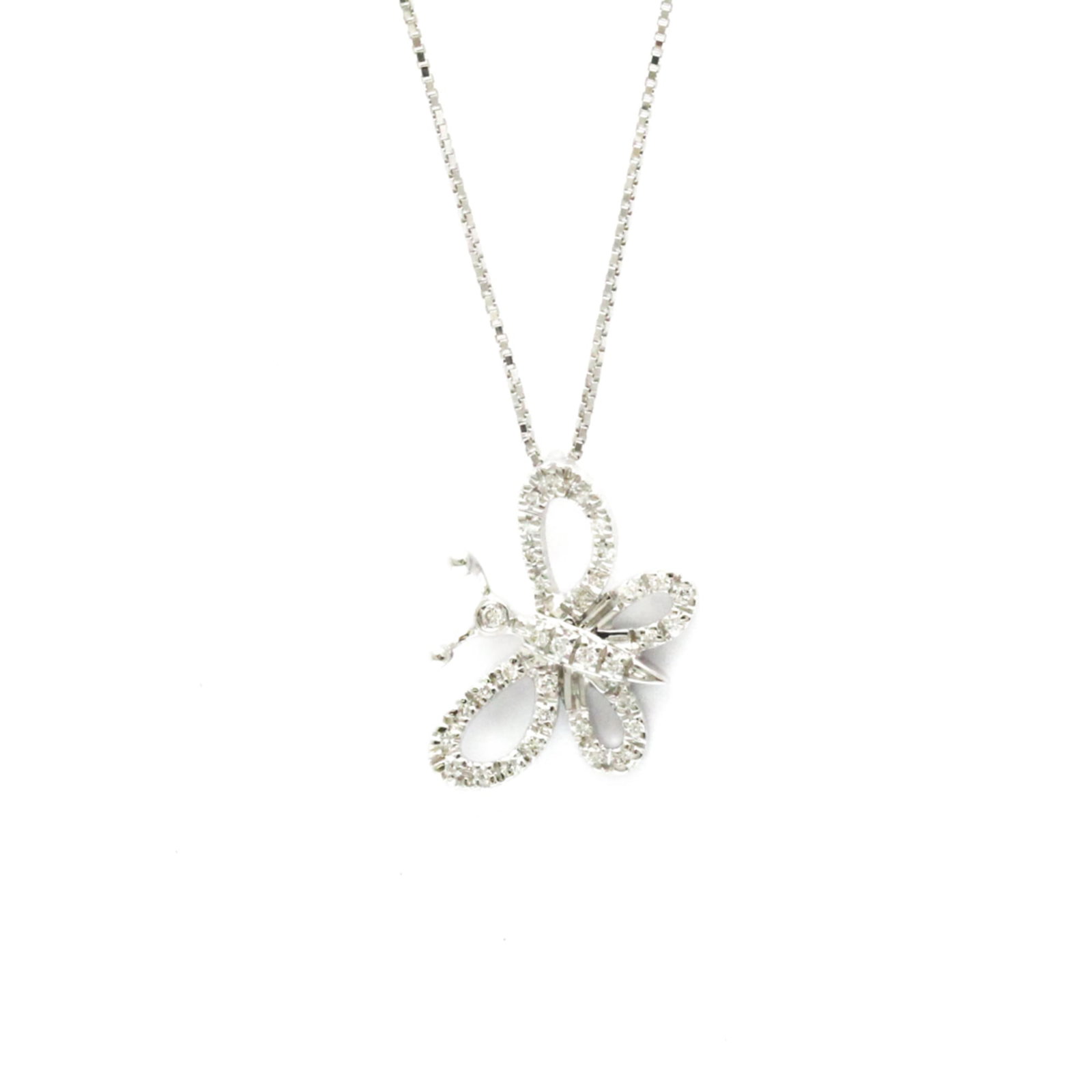 Gucci Butterfly Diamond Necklace White Gold (18K) Diamond Menwomen Fashion Pendant Necklace (Silver): Gucci Butterfly Diamond Necklace White Gold (18K) Diamond Menwomen Fashion Pendant Necklace (Silver) Gucci's Butterfly Diamond Necklace shines with its striking design, featuring a delicate butterfly