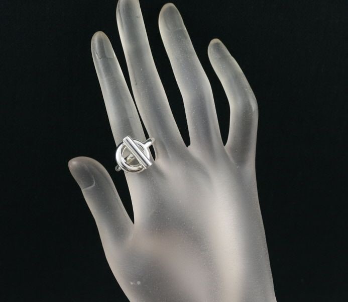 Sterling Silver Echappee Ring Hermes Eu49 - 5