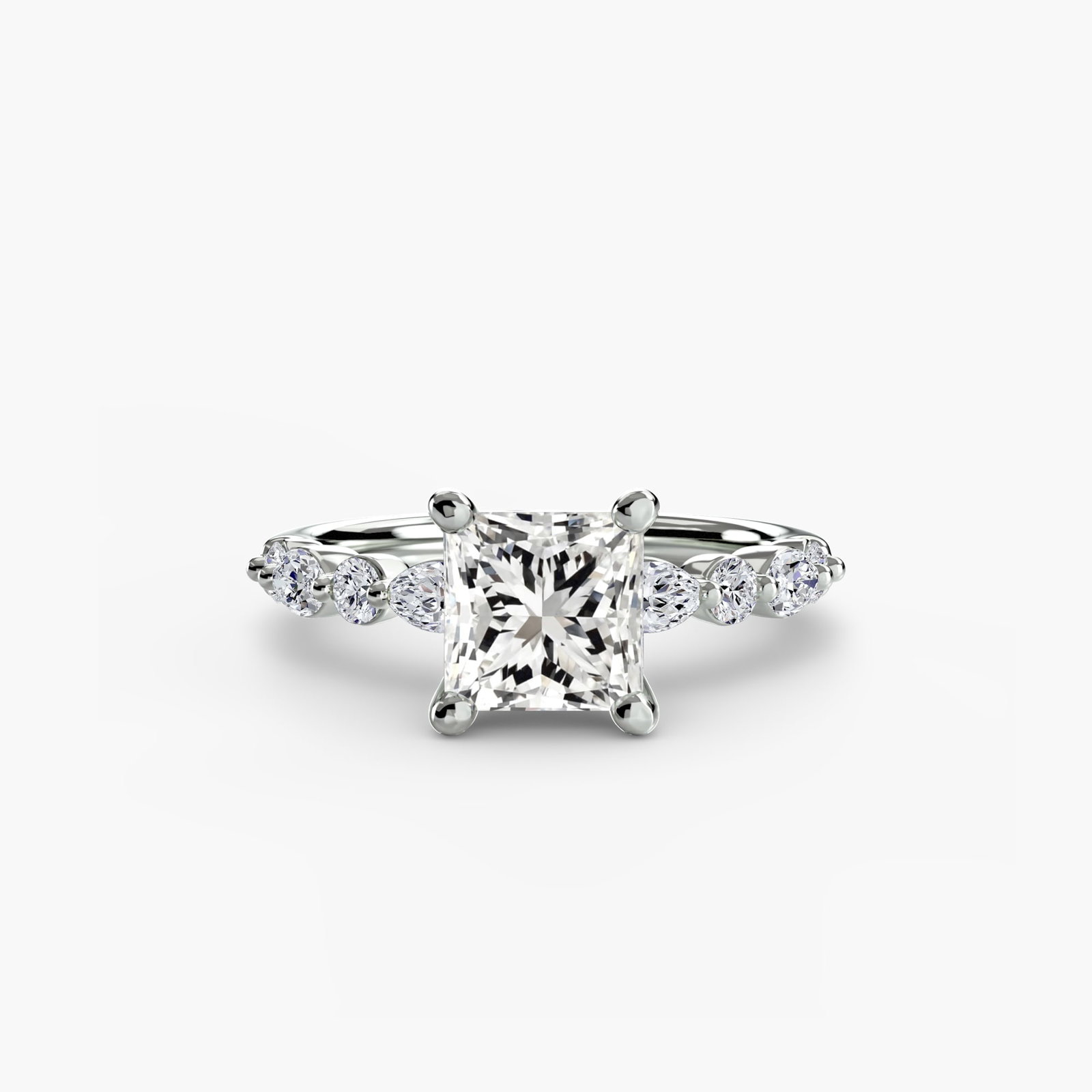 Pave Princess 950 Platinum Ring Setting - 2