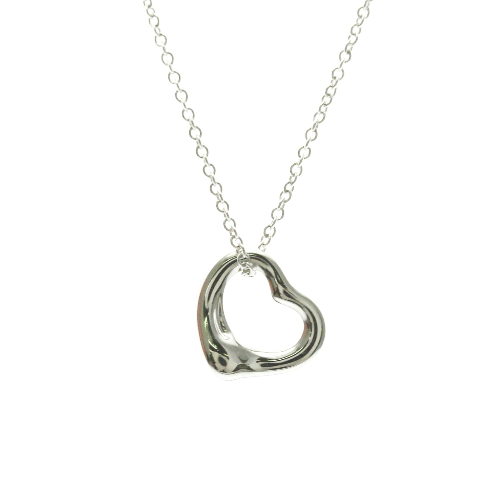 Tiffany Open Heart White Gold (18K) No Stone Menwomen Fashion Pendant Necklace (Silver): Tiffany Open Heart White Gold (18K) No Stone Menwomen Fashion Pendant Necklace (Silver) Silver Tiffany Open Heart White Gold (18K) Fashion Pendant Necklace for Men and Women, featuring a sleek 11mm x