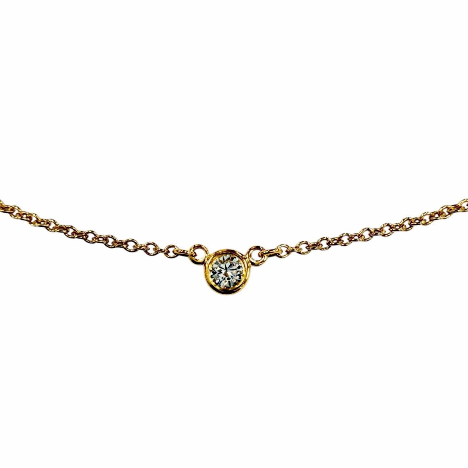 Tiffany & Co. By The Yard Elsa Peretti Necklace 1 Diamond 0.03ct 3.4mm Yellow Gold 750 Yg Weight: Tiffany & Co. By The Yard Elsa Peretti Necklace 1 Diamond 0.03ct 3.4mm Yellow Gold 750 Yg Weight Tiffany & Co. By The Yard Elsa Peretti Necklace features a single 0.03ct diamond set in 3.4mm yellow