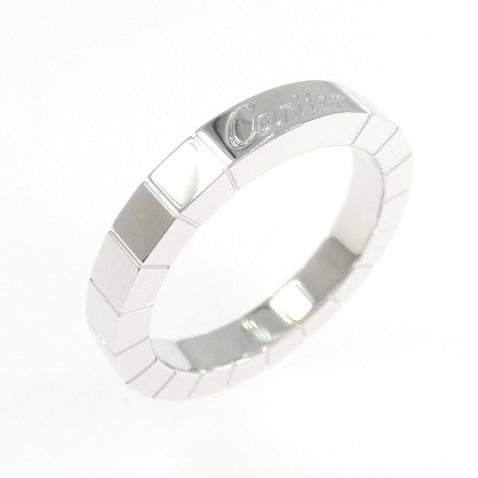 Gold White Ring Cartier Band: Gold White Ring Cartier Band White gold (18K) Cartier band ring with a sleek design, crafted from high-quality materials for a timeless look. This elegant piece features a classic style that suits