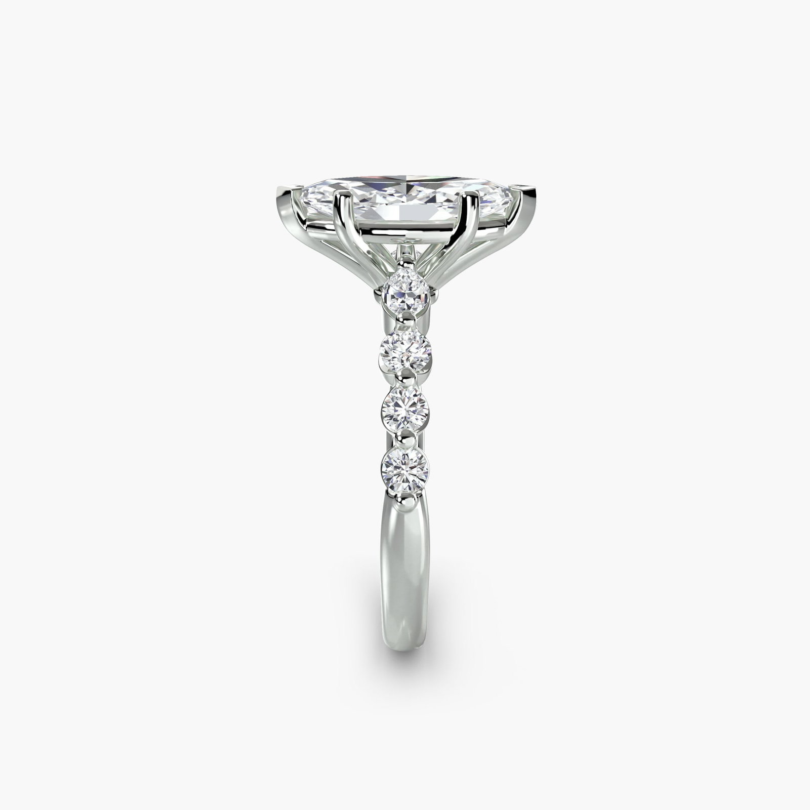 Pave Marquise 950 Platinum Ring Setting - 3