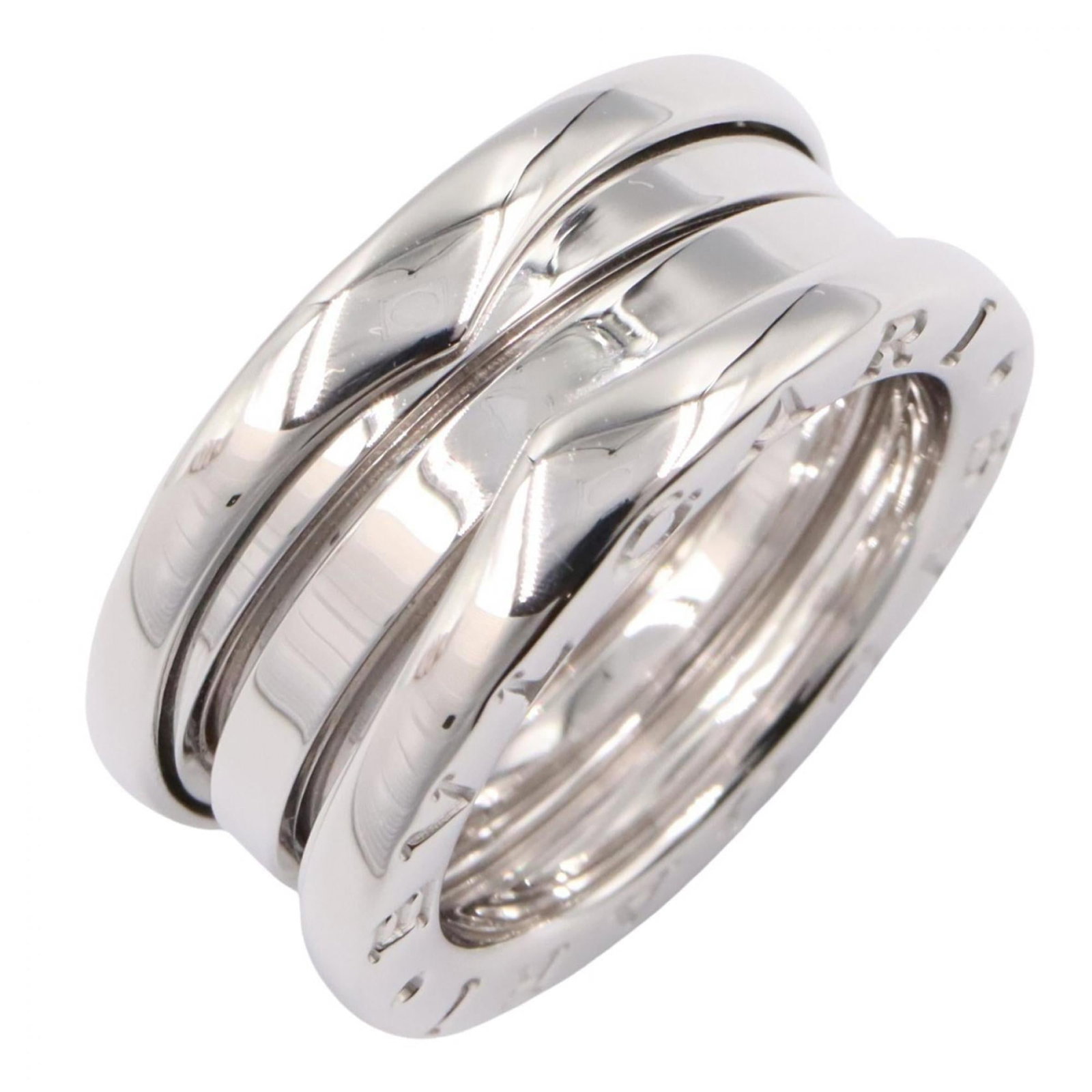 Bvlgari Band Ring White Gold (18K): Bvlgari Band Ring White Gold (18K) Bvlgari Band Ring White Gold (18K) is a sleek and sophisticated band ring featuring white gold (18K) material. Available in US size 4 and Japanese size 7.5, this