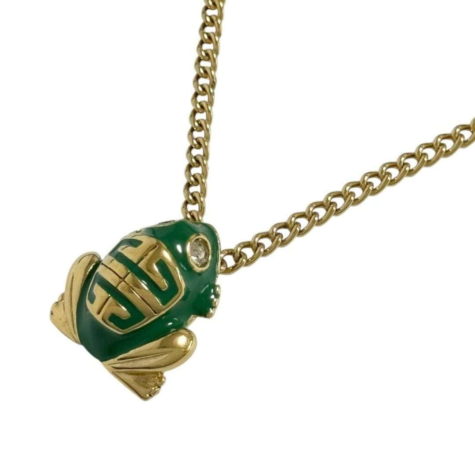 Women's necklace frog pendant givenchy 41cm: Women's necklace frog pendant givenchy 41cm Givenchy 41cm Women's Necklace with Rhinestone Pendant. This elegant necklace features a striking frog pendant, showcasing the luxury brand's signature