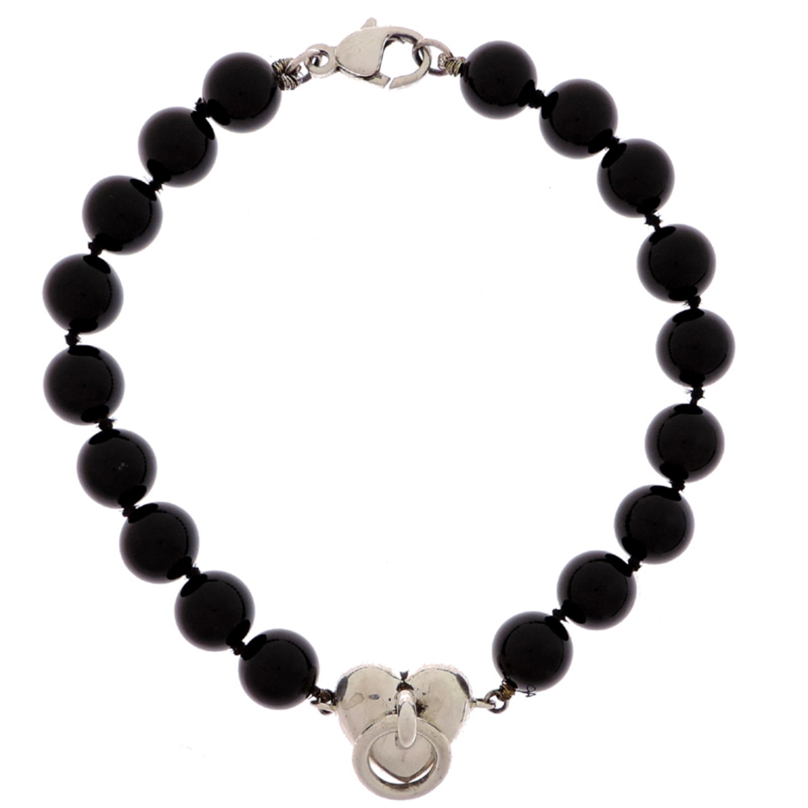 Charm bracelet silver 925: Charm bracelet silver 925 Silver 925 charm bracelet with black and silver onyx stones, featuring a sleek 21cm length. The intricate details of the design make it a stylish addition to any outfit.