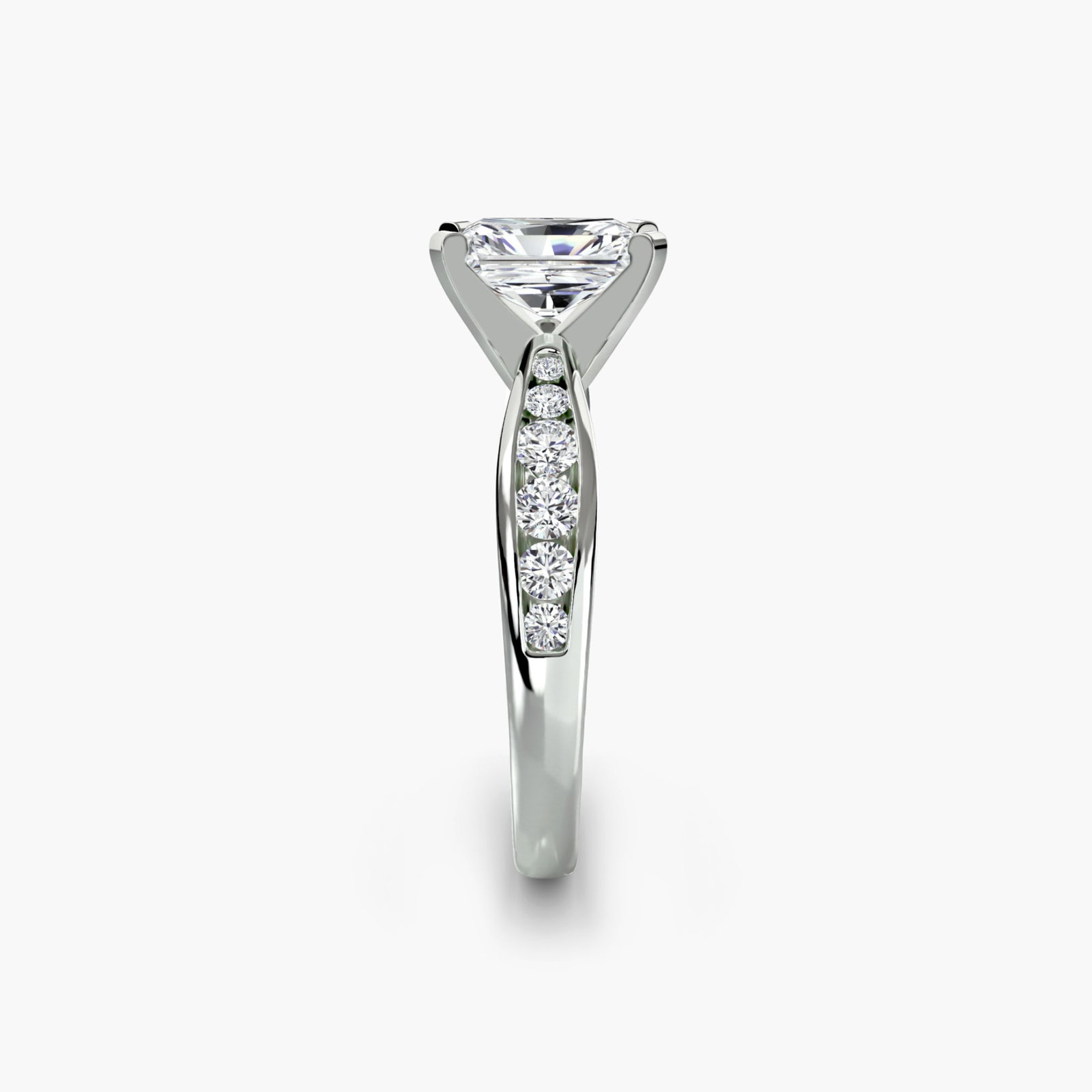 Pave Radiant 950 Platinum Ring Setting - 3