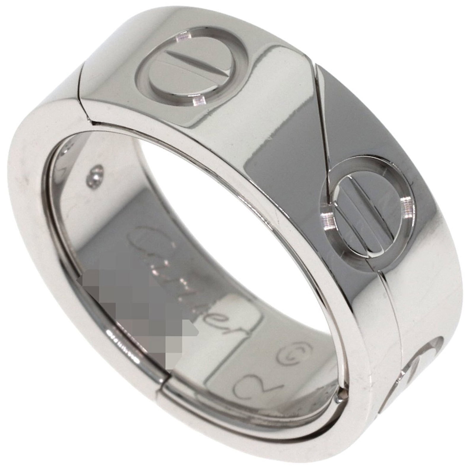 Gold White Ring Cartier Band: Gold White Ring Cartier Band White gold (18K) Cartier band ring, available in US size 5.5 and JP size 10, features a sleek design that showcases the luxury of Cartier's signature style. This elegant