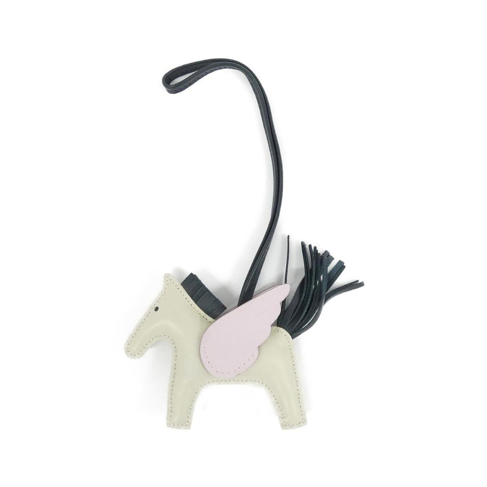 Hermes agneau handbag charm Milo: Hermes agneau handbag charm Milo Agneau Milo handbag charm from Hermes features a striking combination of Vert and White hues, showcasing the brand's signature style. This compact charm measures