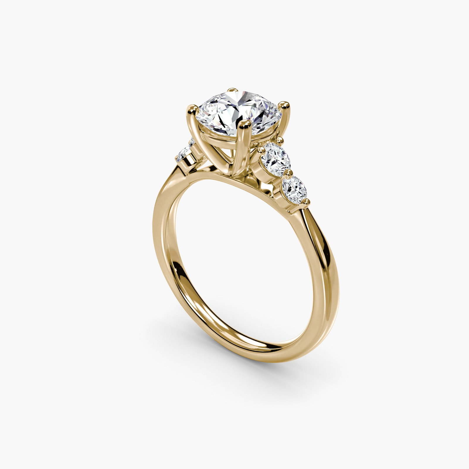 Solitaire Round 14Kt Yellow Gold Ring Setting - 5
