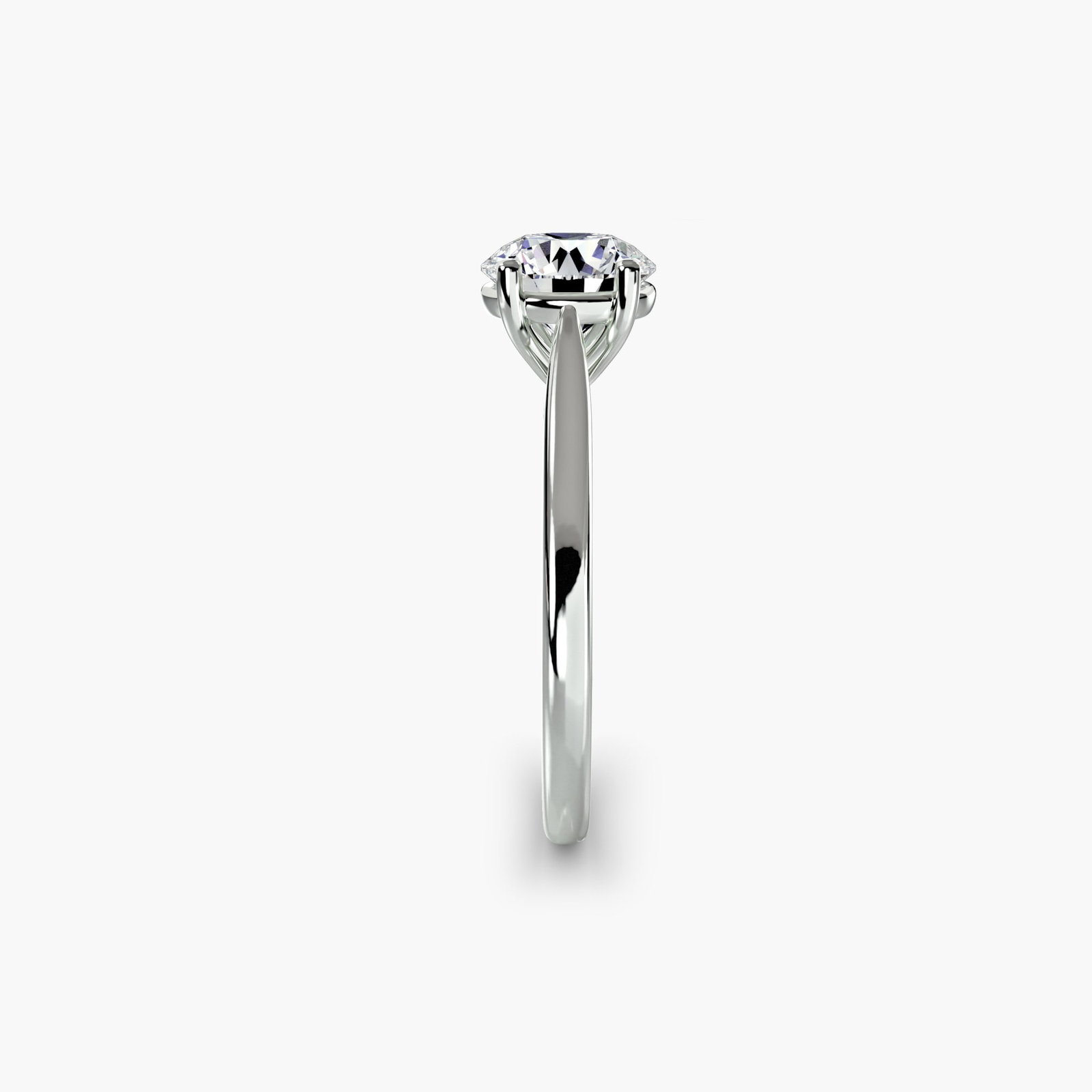 Solitaire Round 14Kt White Gold Ring Setting - 3