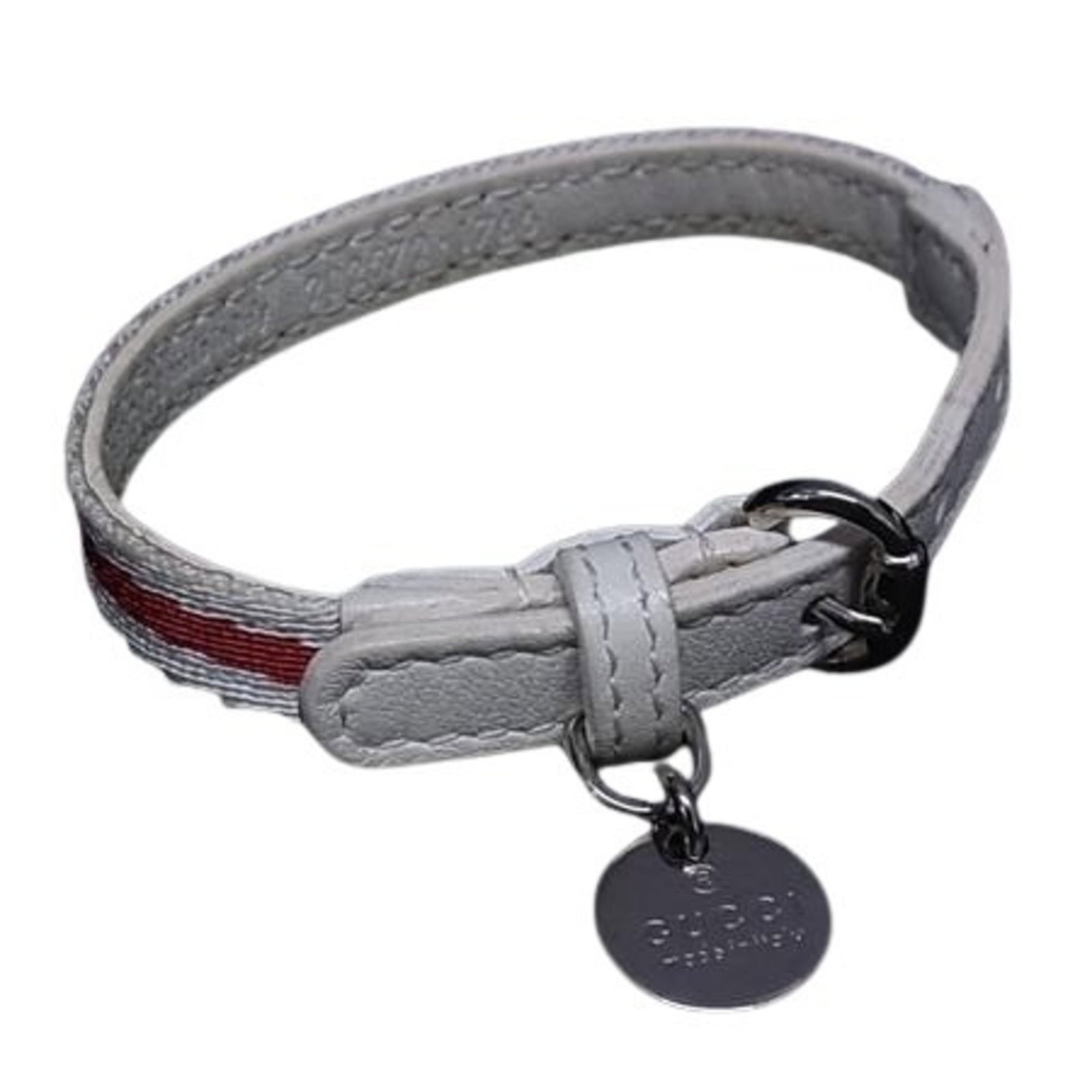 Canvas Leather Gucci Charm Bracelet: Canvas Leather Gucci Charm Bracelet Canvas Leather Gucci Charm Bracelet features a striking red color and white design, with a canvas and leather material construction. The bracelet measures 16.9cm -