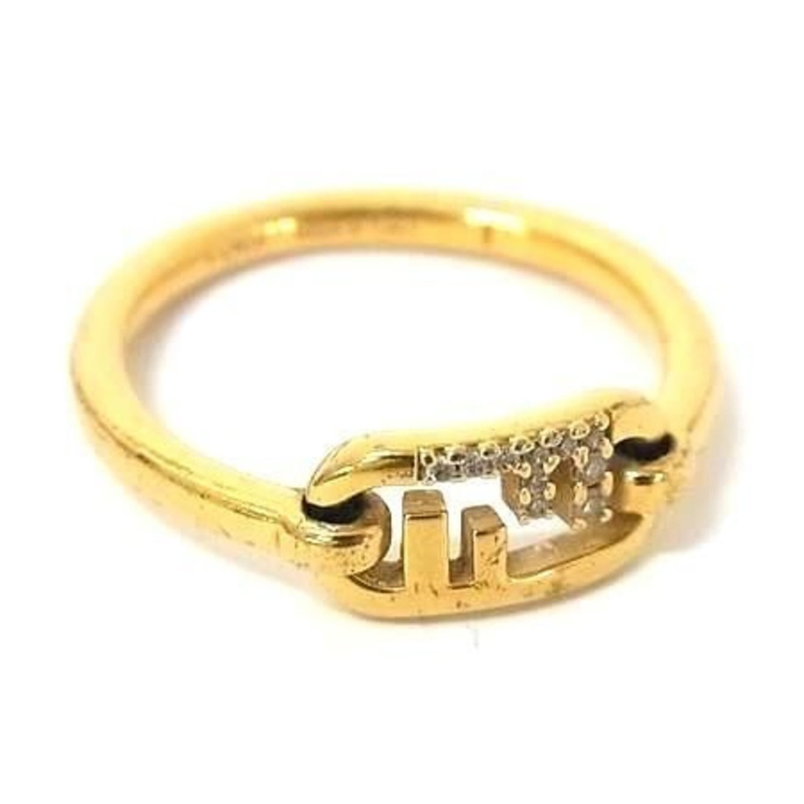 Metal band ring by Fendi: Metal band ring by Fendi Gold metal band ring from Fendi, designed in Italy. This women's band ring features a classic design with a gold metal finish and a US size 7.5 equivalent to a JP size 15.