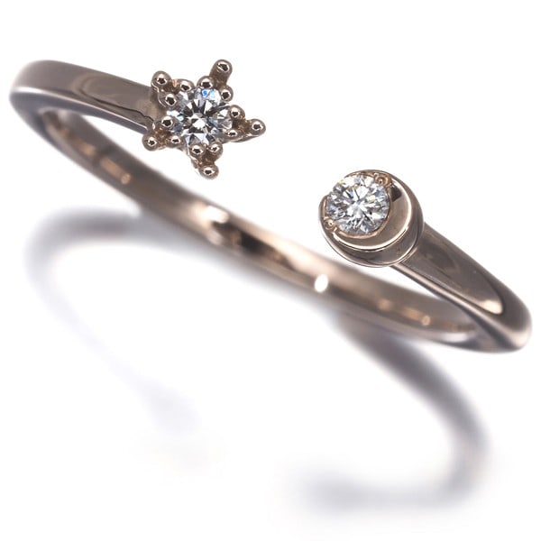 Star Jewelry Ring Diamond 0.05Ct Star Moon Hug Us5 18K 750 Rose Gold: Star Jewelry Ring Diamond 0.05Ct Star Moon Hug Us5 18K 750 Rose Gold The Star Jewelry Ring features a stunning 0.05ct diamond set in an 18k rose gold band, showcasing the beauty of natural