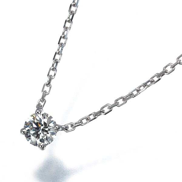 Cartier Necklace Diamond 0.21Ct F Vvs1 Ex Solitaire 18K 750 White Gold/: Cartier Necklace Diamond 0.21Ct F Vvs1 Ex Solitaire 18K 750 White Gold/ Cartier's exquisite Solitaire necklace showcases a stunning 0.21ct F VVS1 diamond, expertly set in 18k white gold. The exception
