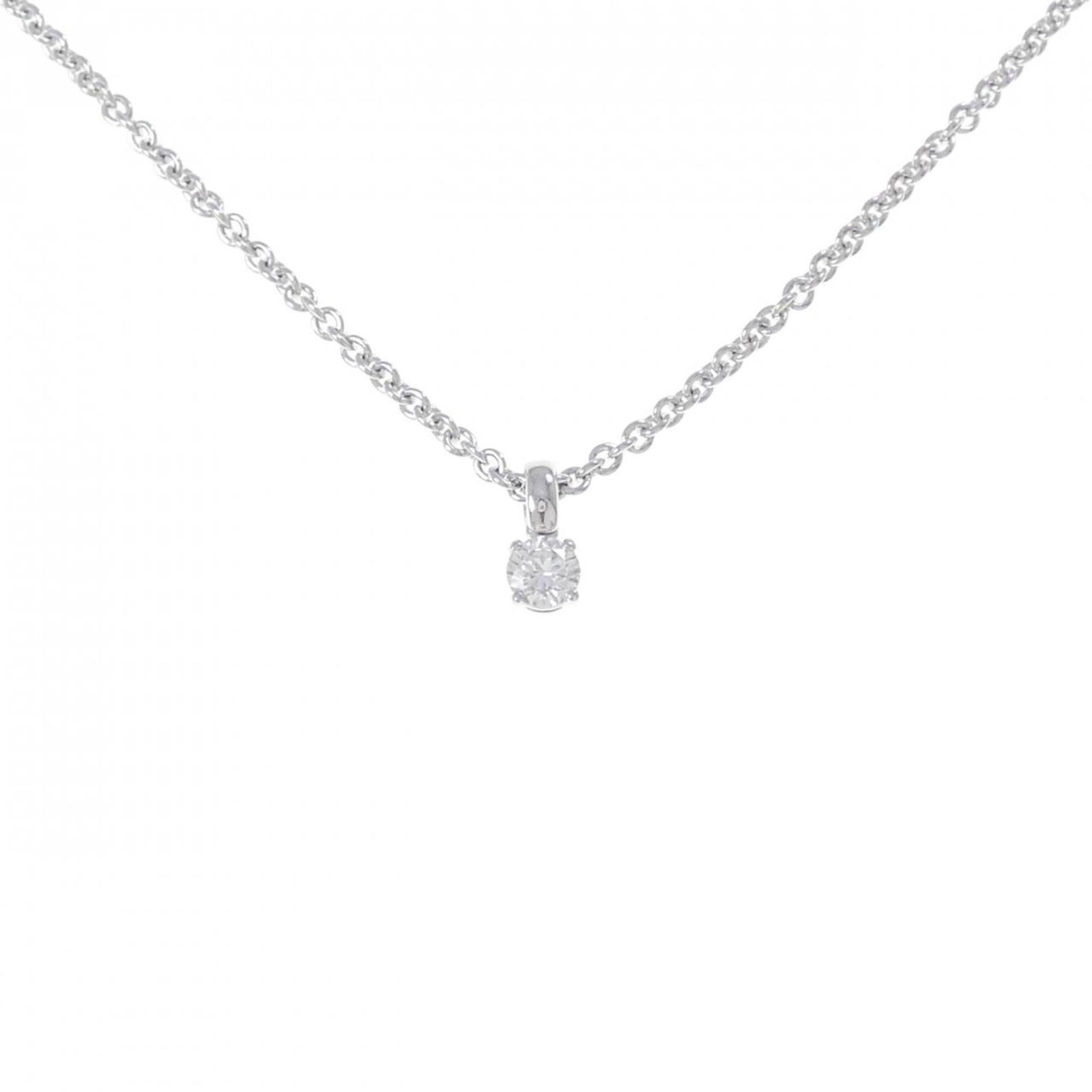 Diamond Necklace Bvlgari: Diamond Necklace Bvlgari Bvlgari's Diamond Necklace boasts an elegant design featuring a 0.23ct diamond pendant set in 18K white gold, suspended from a chain that fits necks between 14.96'' and