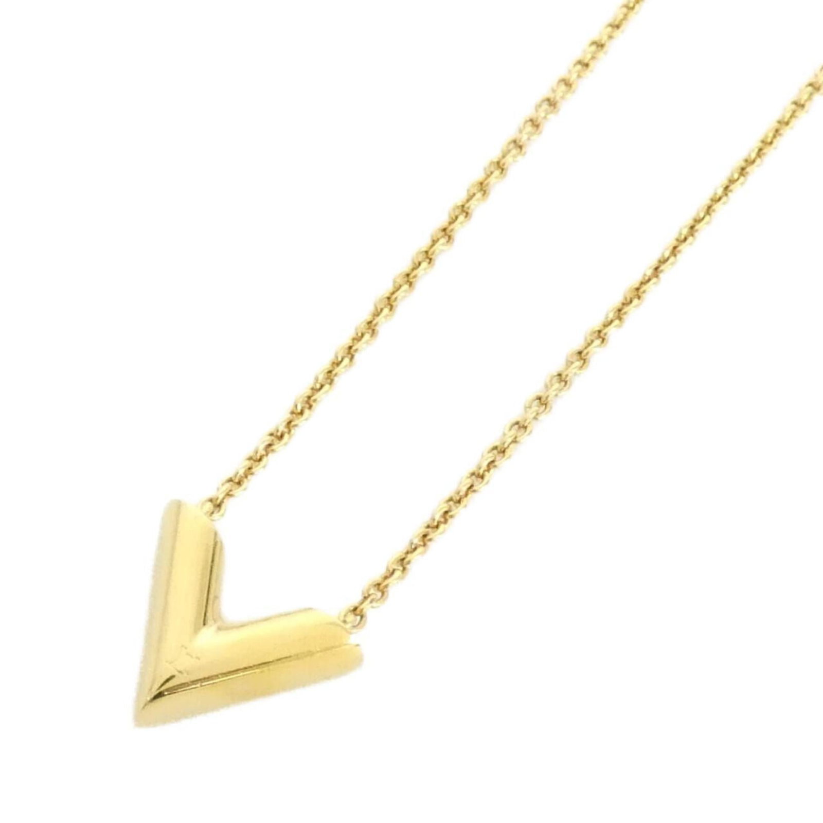 M61083 Essential Louis Vuitton Necklace: M61083 Essential Louis Vuitton Necklace Gold Louis Vuitton M61083 Necklace, 43.5 cm - 48 cm adjustable neck circumference, featuring a 13mm x 15mm pendant. This necklace showcases the iconic Louis
