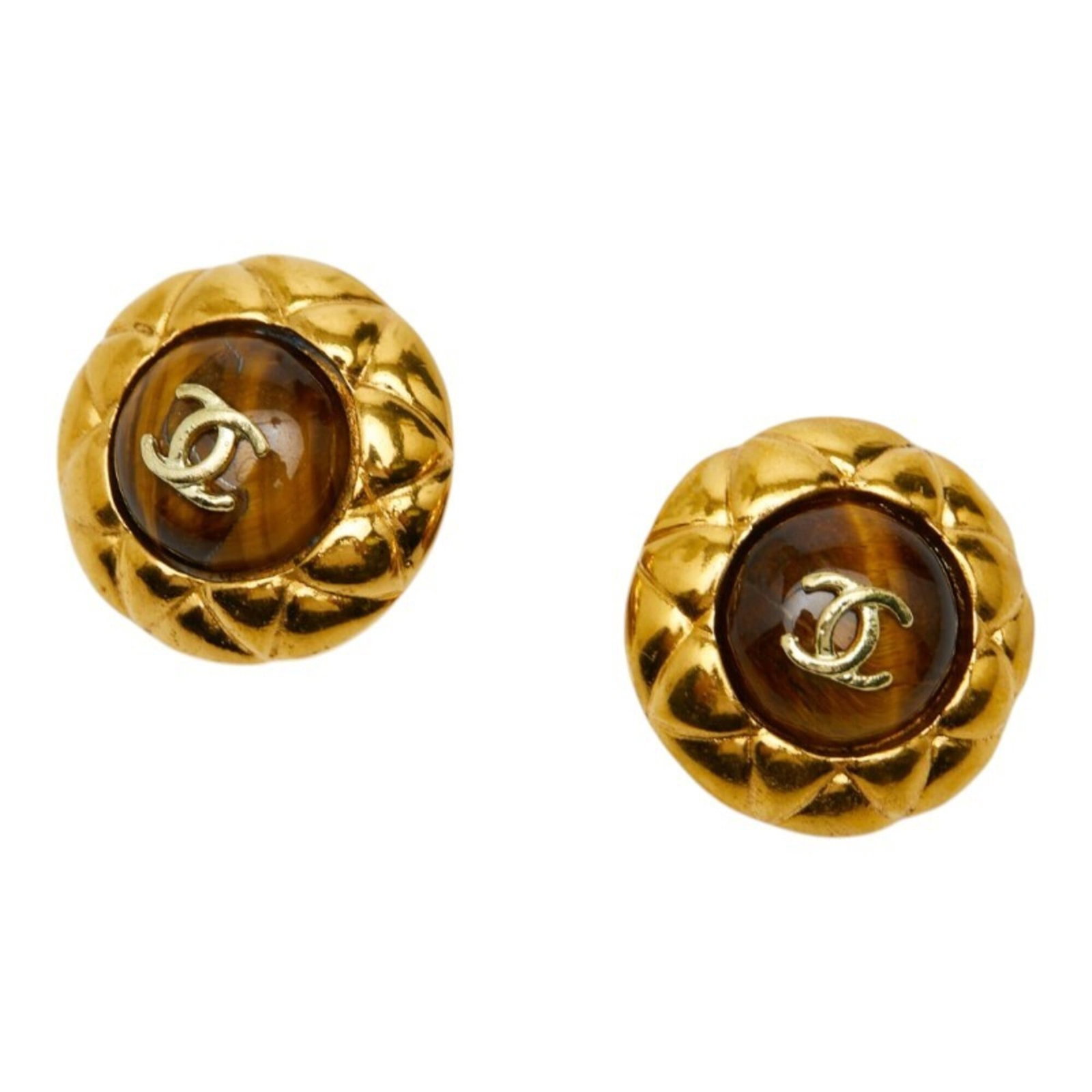 Chanel Clip Earrings Gold Plating: Chanel Clip Earrings Gold Plating Chanel Clip Earrings Gold Plating boasts elegant design with gold plating finish, adding a touch of sophistication to any outfit. Measuring 26.90mm x 27.40mm, these c
