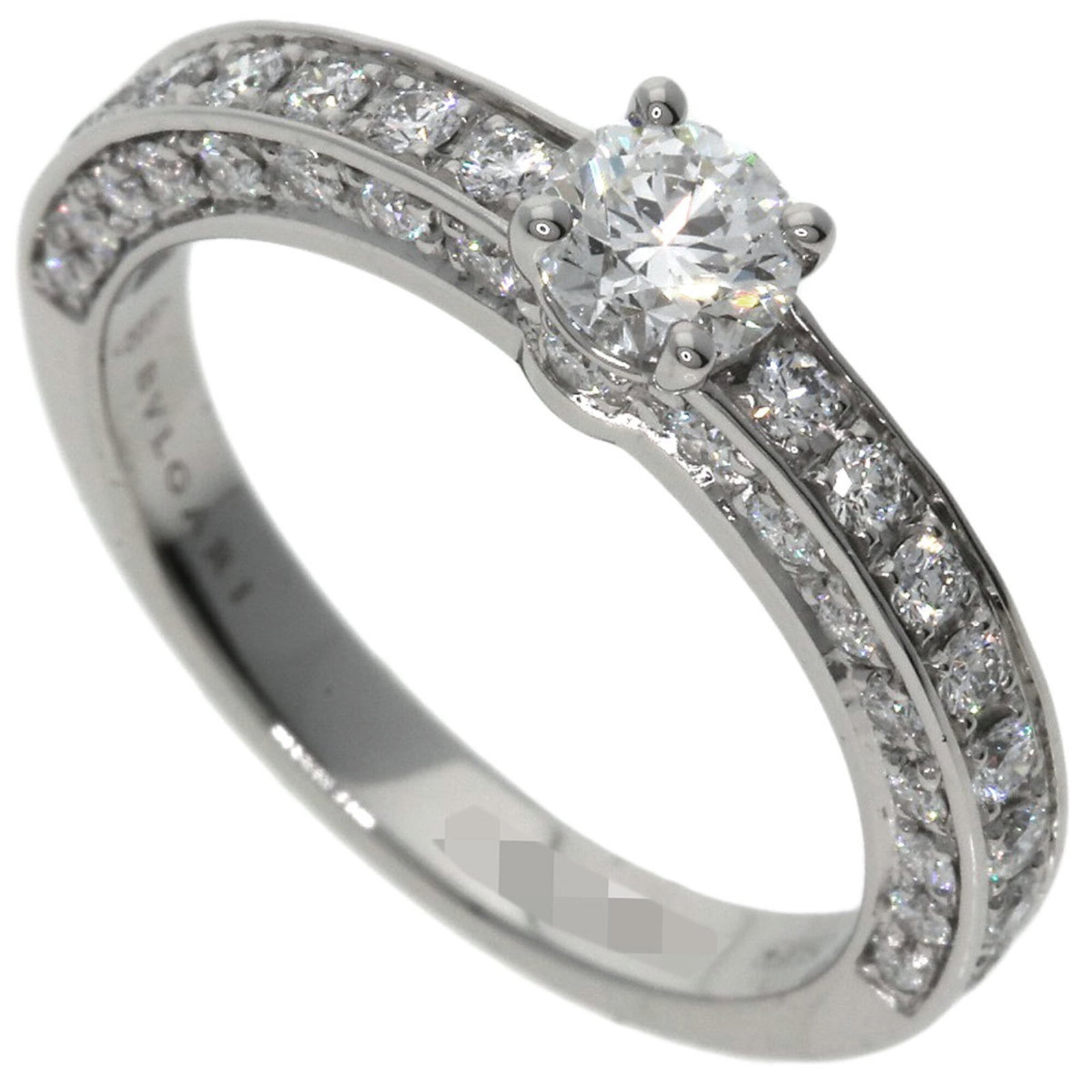 Bvlgari Band Ring Platinum 950: Bvlgari Band Ring Platinum 950 Platinum 950 band ring from Bvlgari features a diamond stone and is available in US size 4.5 and JP size 8. This women's ring showcases the luxury of platinum craftsmans