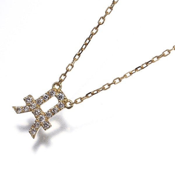 Ahkah Necklace Diamond 0.07Ct Initial Alphabet A 18K 750 Yellow Gold: Ahkah Necklace Diamond 0.07Ct Initial Alphabet A 18K 750 Yellow Gold 18k yellow gold pendant features a natural diamond with a total weight of 0.07ct, set in an elegant necklace design. The 7.5 x