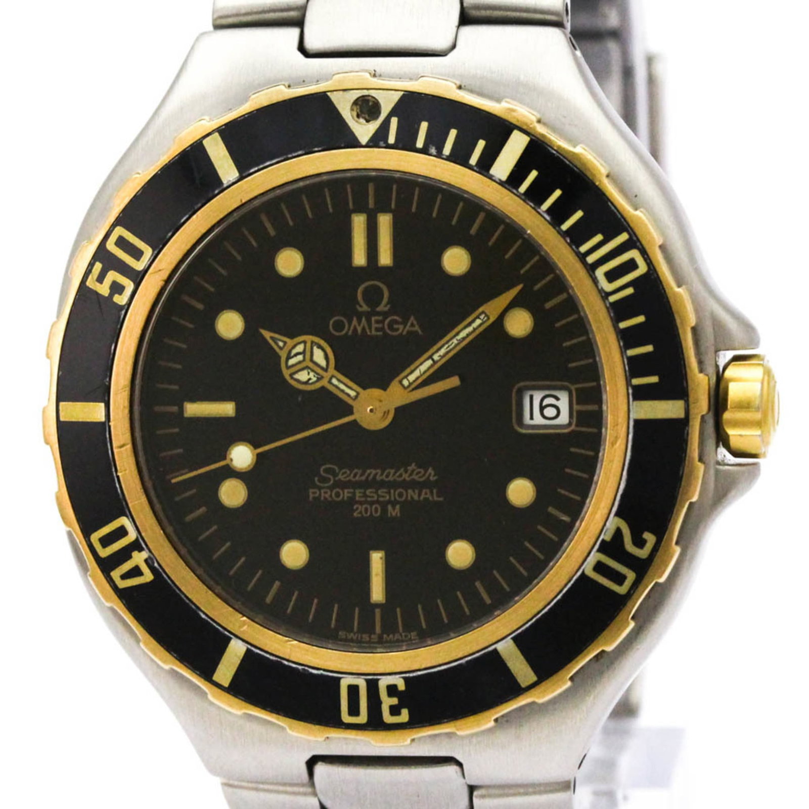 Wristwatch of Omega: Wristwatch of Omega Stainless steel case and band, the Omega Seamaster watch stands out with its sleek design. Its black dial and quartz movement provide a reliable timekeeping experience. Weighing