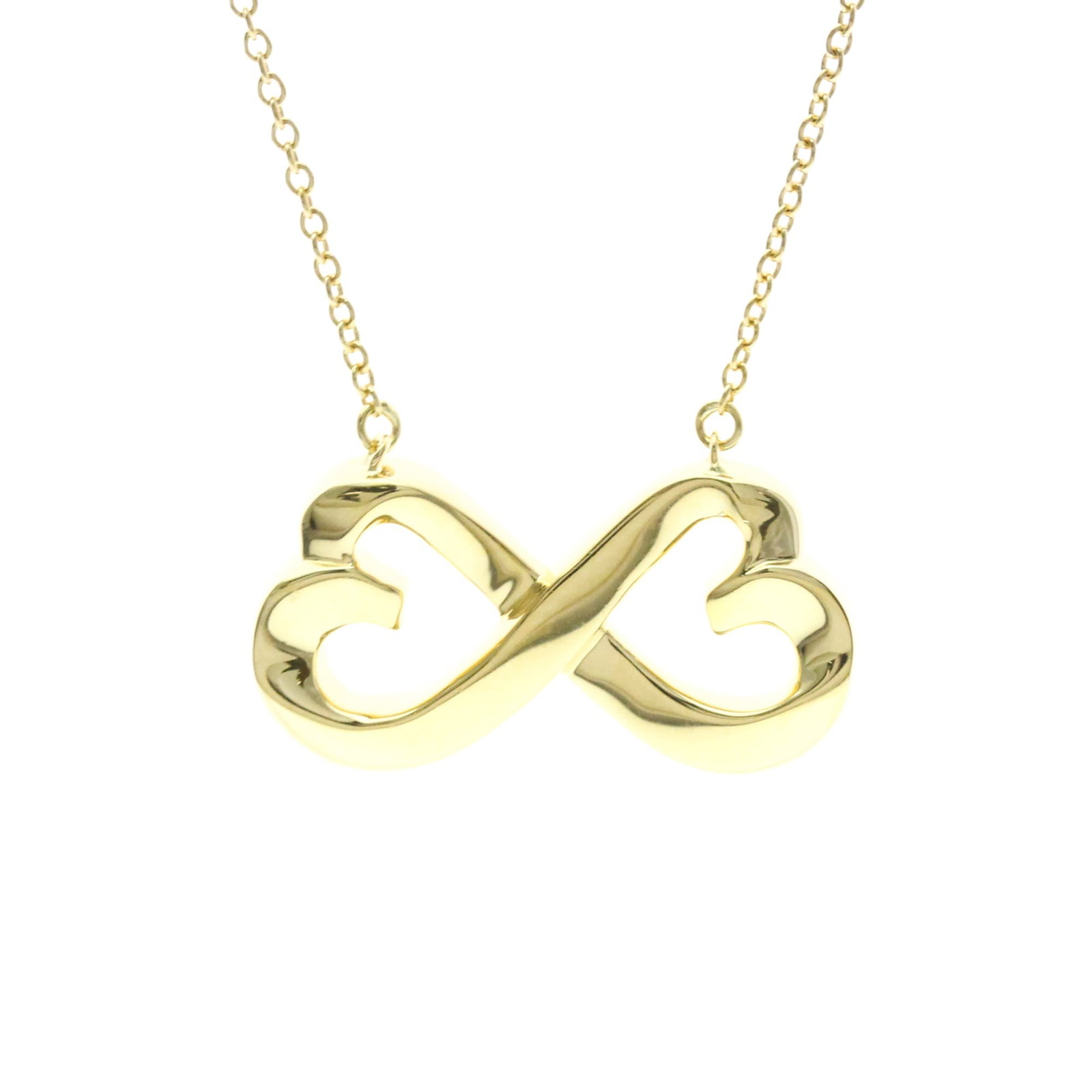 Tiffany Double Loving Heart Necklace Yellow Gold (18K) No Stone Menwomen Fashion Necklace: Tiffany Double Loving Heart Necklace Yellow Gold (18K) No Stone Menwomen Fashion Necklace Yellow gold (18K) Double Loving Heart Necklace, crafted in fashion style for both men and women. This elegant