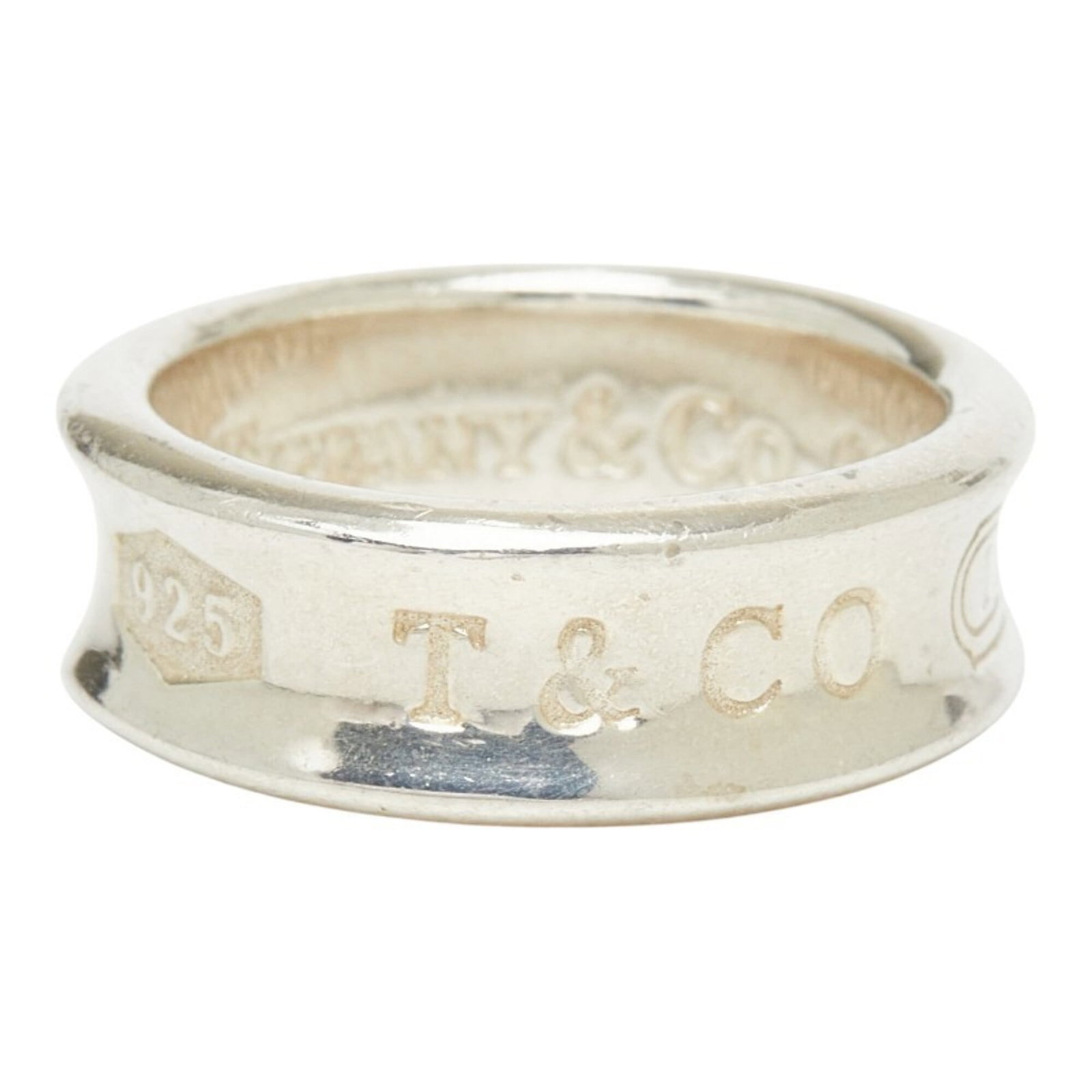 Silver 925 Tiffany Band Ring: Silver 925 Tiffany Band Ring Item Specifics: Brand: Tiffany Line: 1837 Type: Band ring Gender: Women Material: Silver 925 US Size: 5 JP Size: 9 Width: 6.8mm / 0.27'' Inner Diameter: 15.70mm / 0.62''
