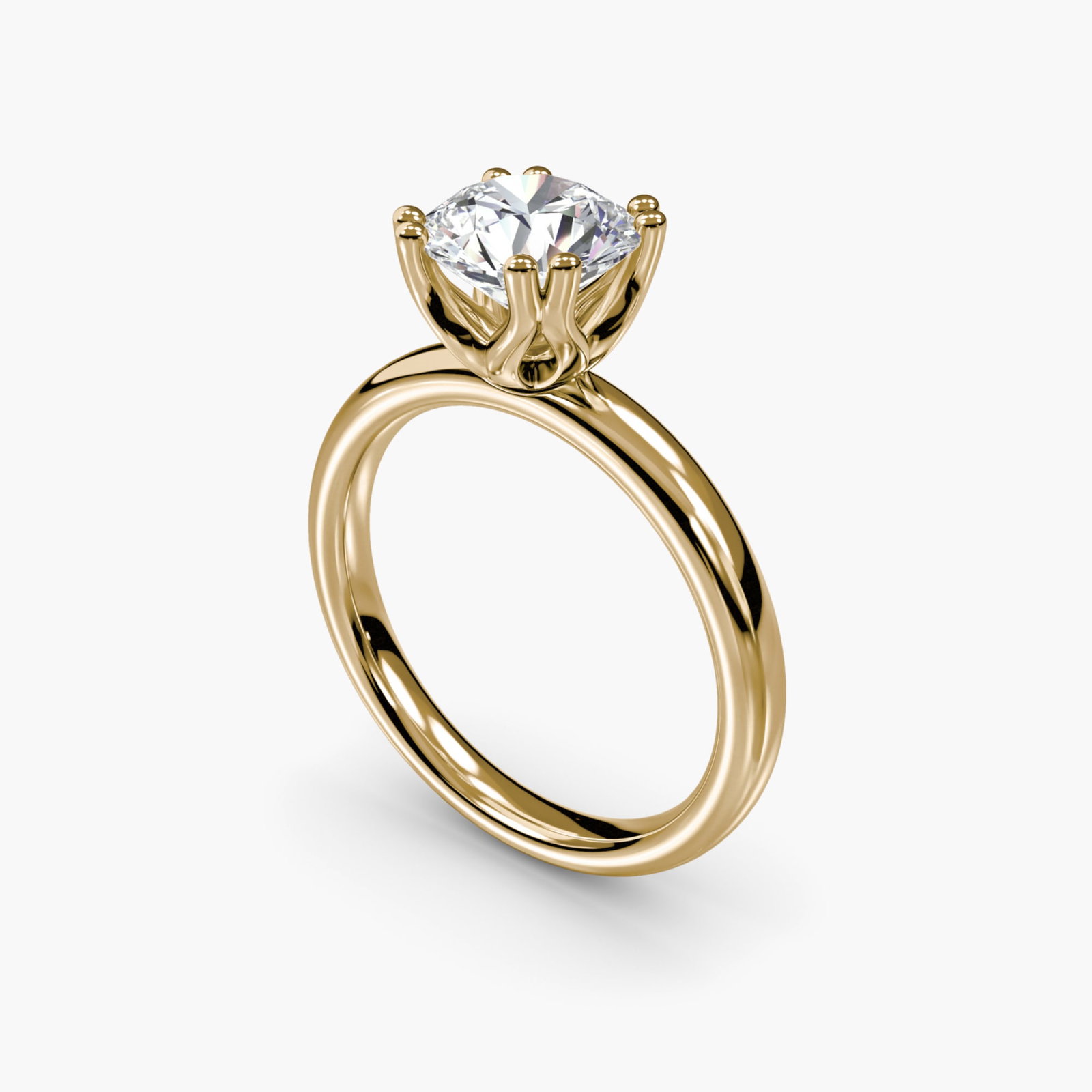 Solitaire Round 18Kt Yellow Gold Ring Setting - 5