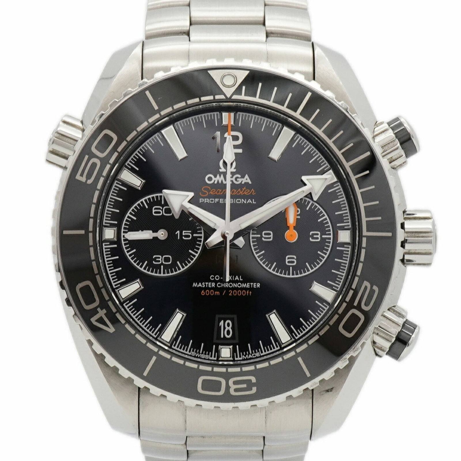 Wristwatch of Omega: Wristwatch of Omega Stainless steel band and black dial make for a sleek and sophisticated timepiece. This Omega wristwatch features a self-winding automatic movement, perfect for those who