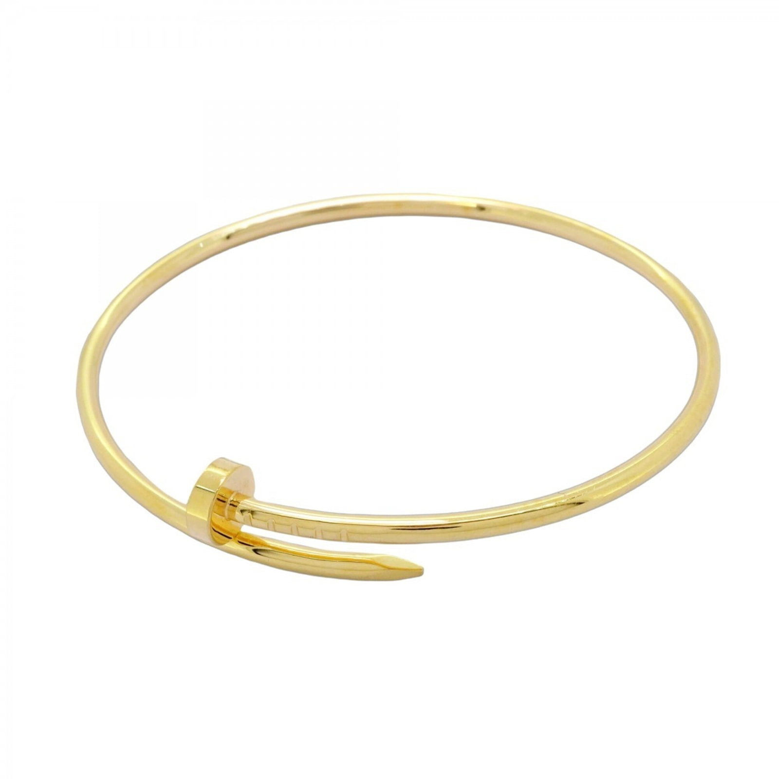 Yellow Gold Cartier Bangle (18K): Yellow Gold Cartier Bangle (18K) Yellow gold Cartier bangles are known for their elegant designs and luxurious feel. This particular piece, made from 18K yellow gold, boasts a classic style that