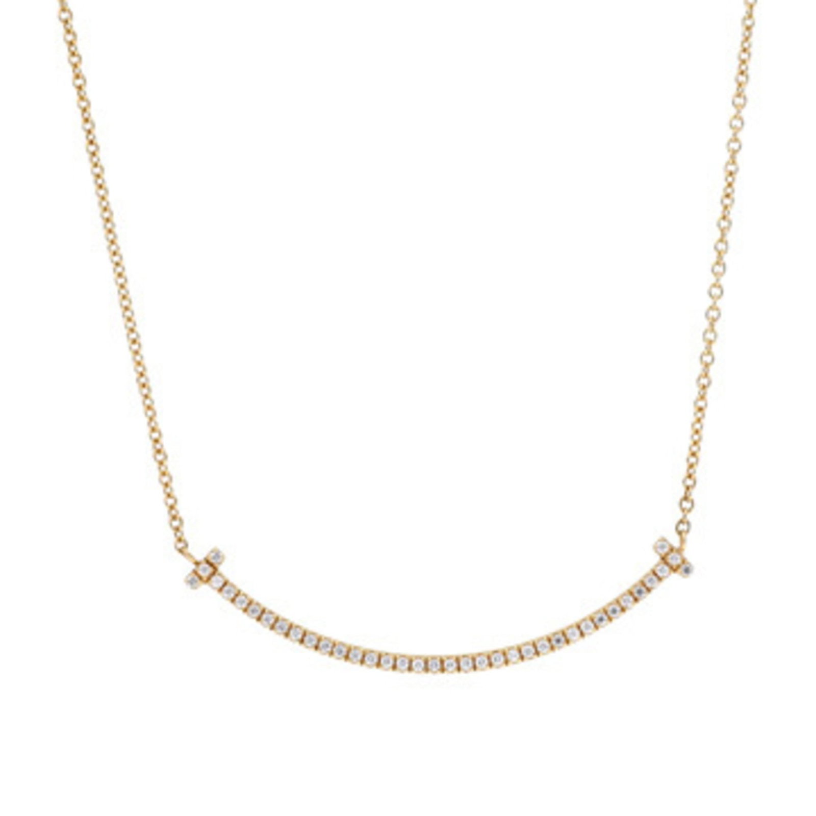 Tiffany T Smile Necklace Women Small 18K Yellow Gold YG A Rank Ginzo: Tiffany T Smile Necklace Women Small 18K Yellow Gold YG A Rank Ginzo Tiffany & Co.'s iconic design shines in this small 18K yellow gold necklace, featuring the signature Tiffany T symbol. The elegant 