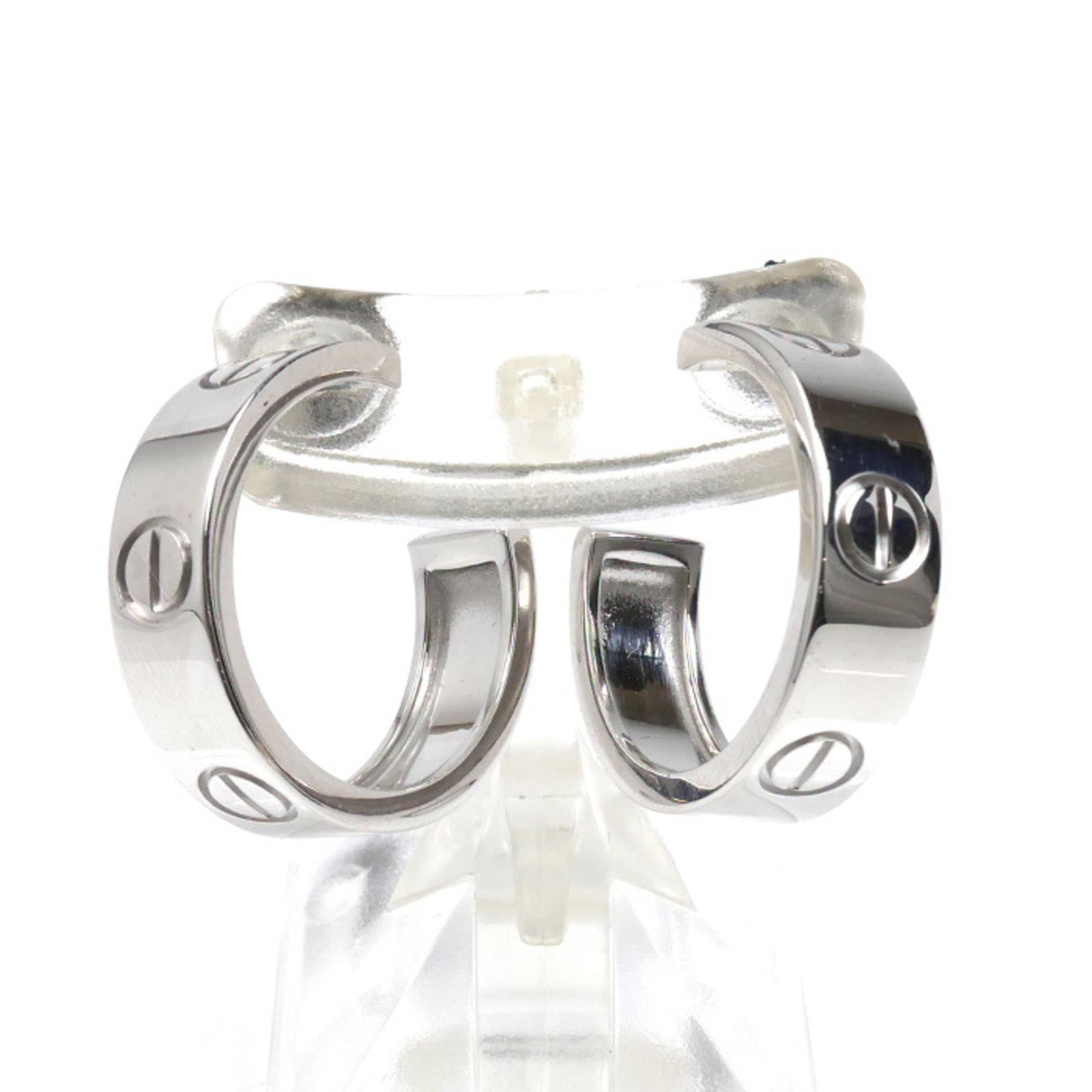 Gold Cartier Stud White Earrings: Gold Cartier Stud White Earrings Item Specifics: Brand: Cartier Country of Origin: France Type: Stud earrings Gender: Women Material: White gold (18K) Size (HxWxD): 19.60mm x 5.50mm / 0.77'' x 0.22'' 
