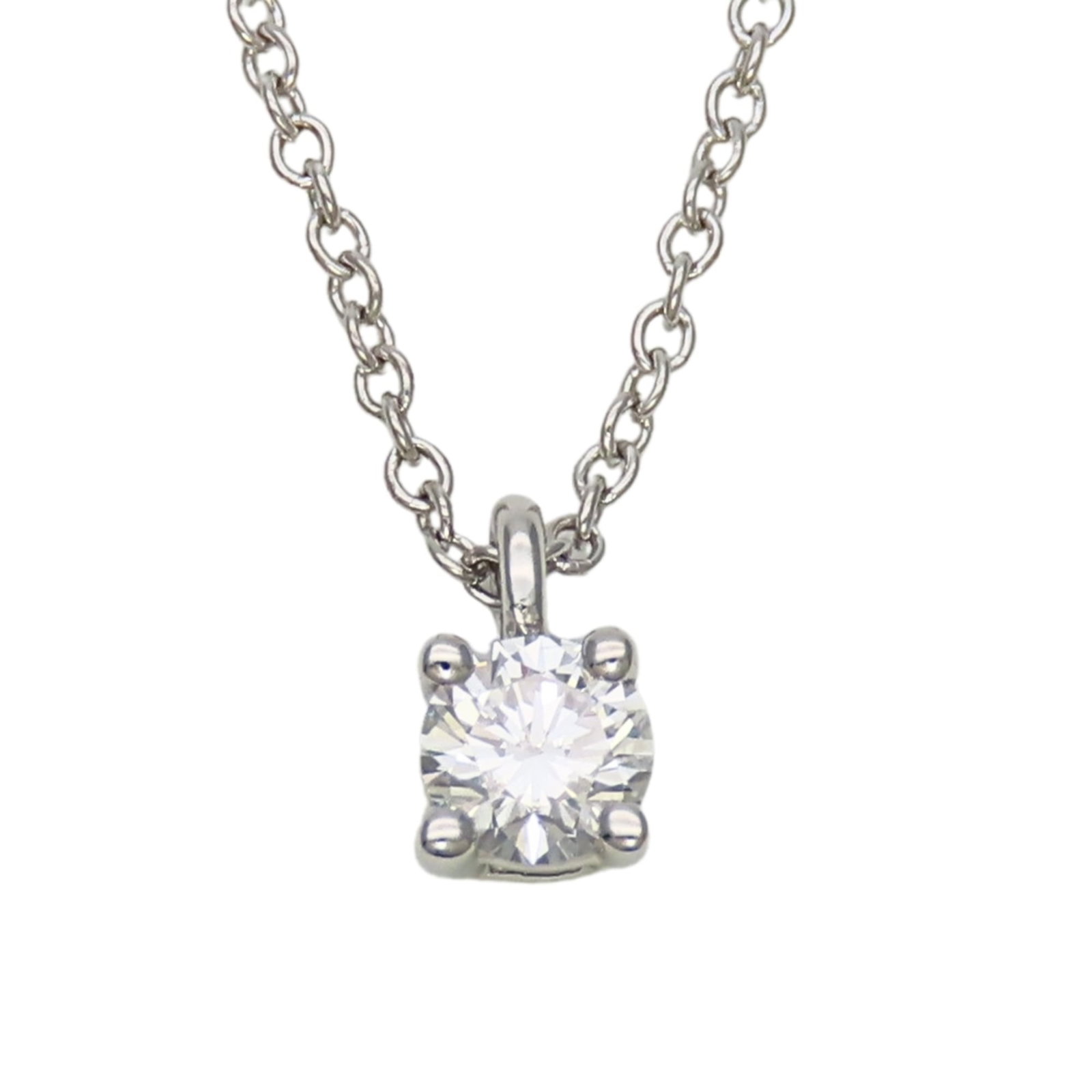 Tiffany & Co. Solitaire Necklace Platinum 950 1Pd Diamond Women'S Jewelry.: Tiffany & Co. Solitaire Necklace Platinum 950 1Pd Diamond Women'S Jewelry. Tiffany & Co.'s iconic Solitaire Necklace shines with its platinum setting and 1.4 carat diamond, carefully crafted to showca