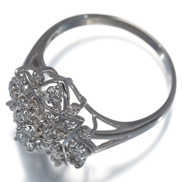 Diamond 0.40Ct Openwork Ring 900 Platinum - 3