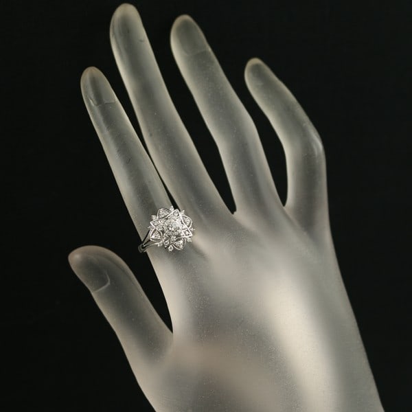 Diamond 0.40Ct Openwork Ring 900 Platinum - 4