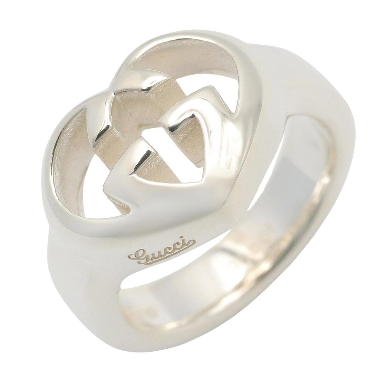 Gucci Band Ring Silver 925: Gucci Band Ring Silver 925 Silver 925 Gucci Band Ring, available in US size 5 and Japanese size 9. This elegant band ring features the iconic Gucci brand, crafted from high-quality silver material. A
