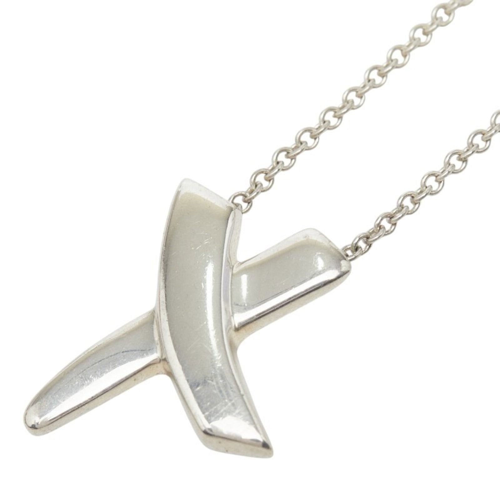 Women's silver necklace kiss sv925 elsa peretti tiffany co.: Women's silver necklace kiss sv925 elsa peretti tiffany co. Item Specifics: Brand: Tiffany Necklace Type: Necklace Gender: Women Material: Silver 925 Neck Circumference: 42 cm / 16.53'' Pendant Size:
