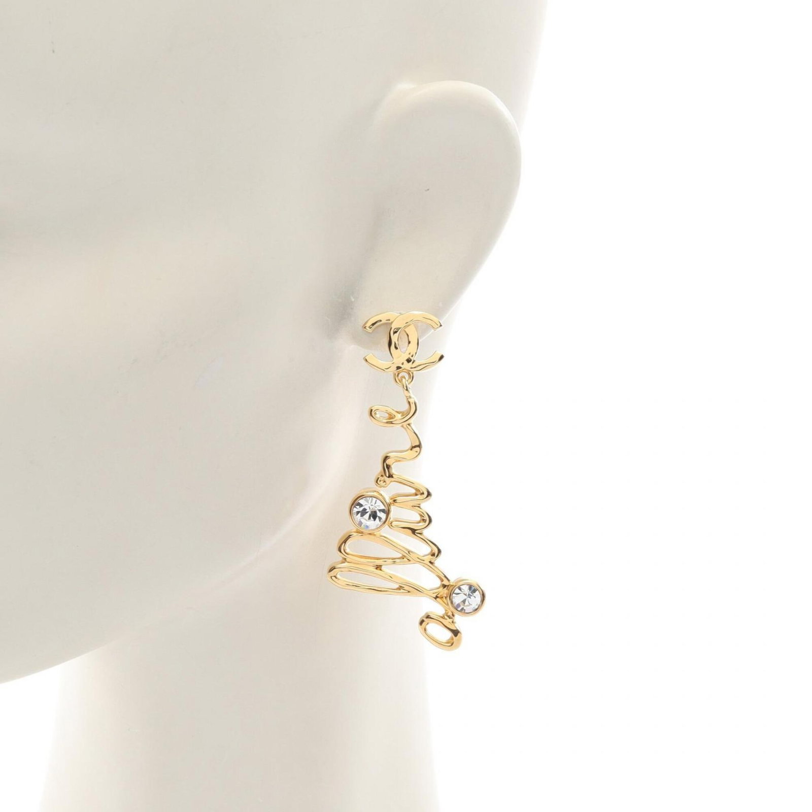 Chanel Stud Earrings Gold Plating - 4