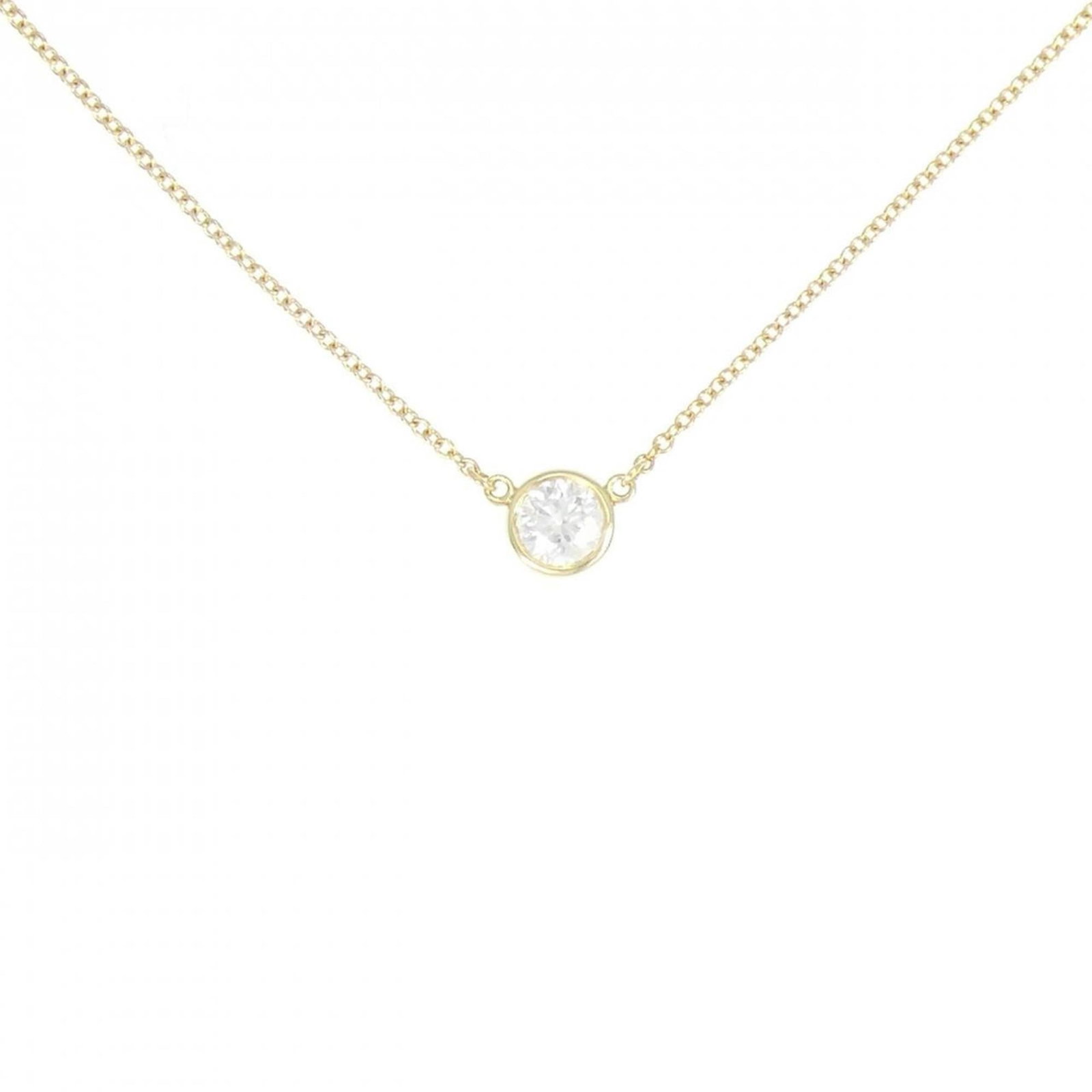 By Tiffany Yard Necklace: By Tiffany Yard Necklace Yellow gold (18K) necklace with a 5.6mm pendant, crafted in Tiffany style. The necklace features a classic design with a 38 cm circumference, suitable for women. Made from