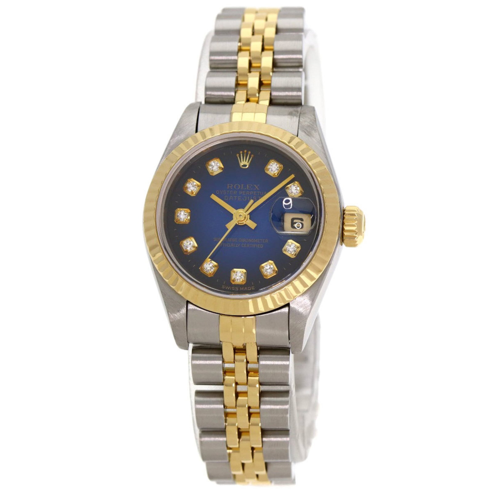 Rolex Wristwatch: Rolex Wristwatch Stainless steel and yellow gold (18K) meet in perfect harmony, with the iconic Datejust design making a statement on your wrist. This self-winding automatic watch boasts a blue