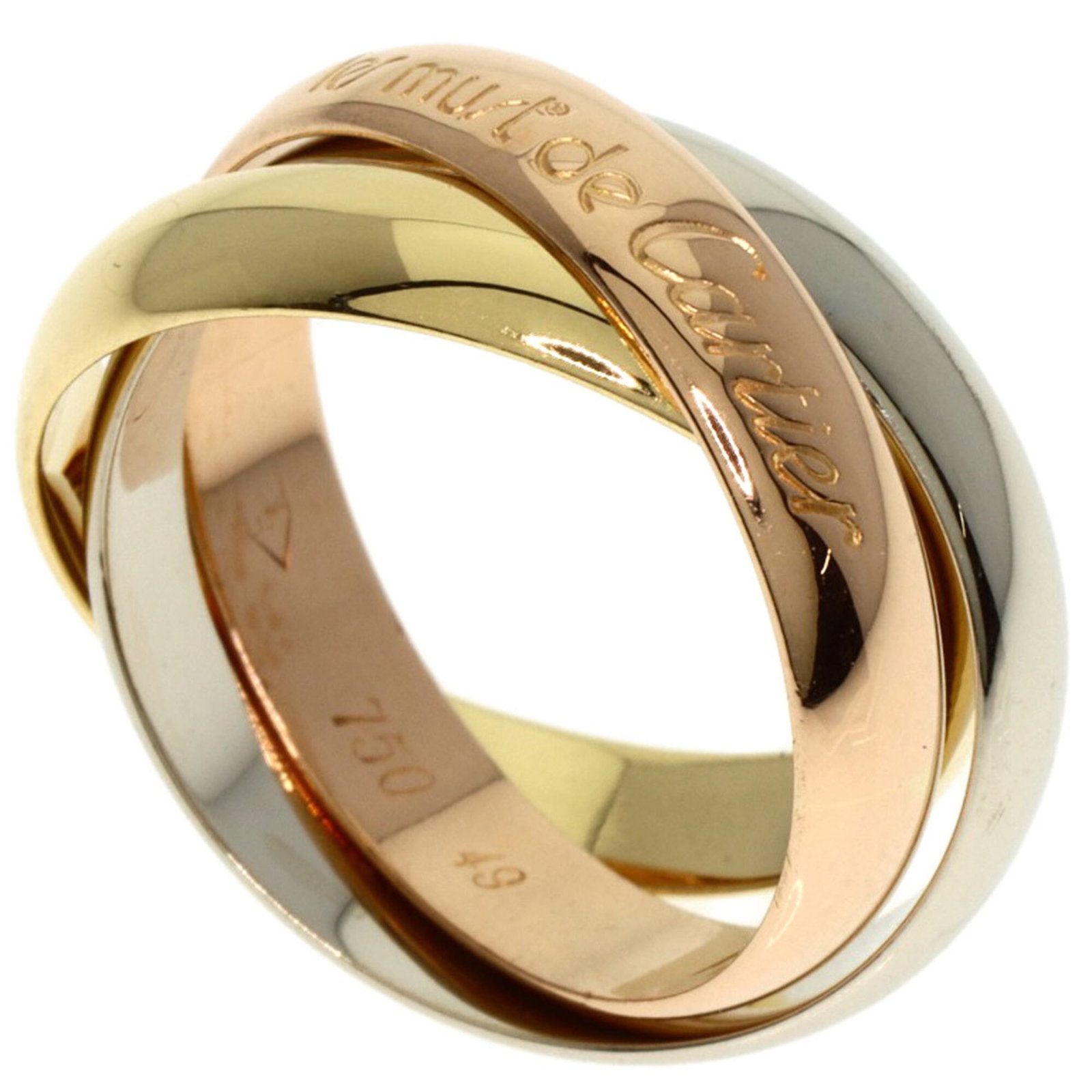 Cartier Band Ring Pink Gold (18K) White Gold (18K) Yellow Gold (18K): Cartier Band Ring Pink Gold (18K) White Gold (18K) Yellow Gold (18K) Cartier Band Ring in Pink Gold, White Gold, and Yellow Gold. This elegant ring features a unique band design in three precious