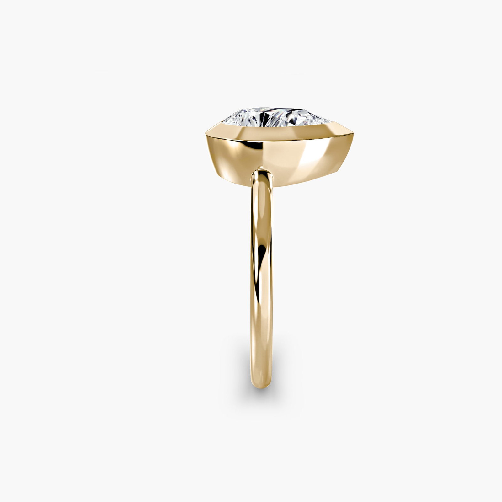 Solitaire Pear 14Kt Yellow Gold Ring Setting - 3