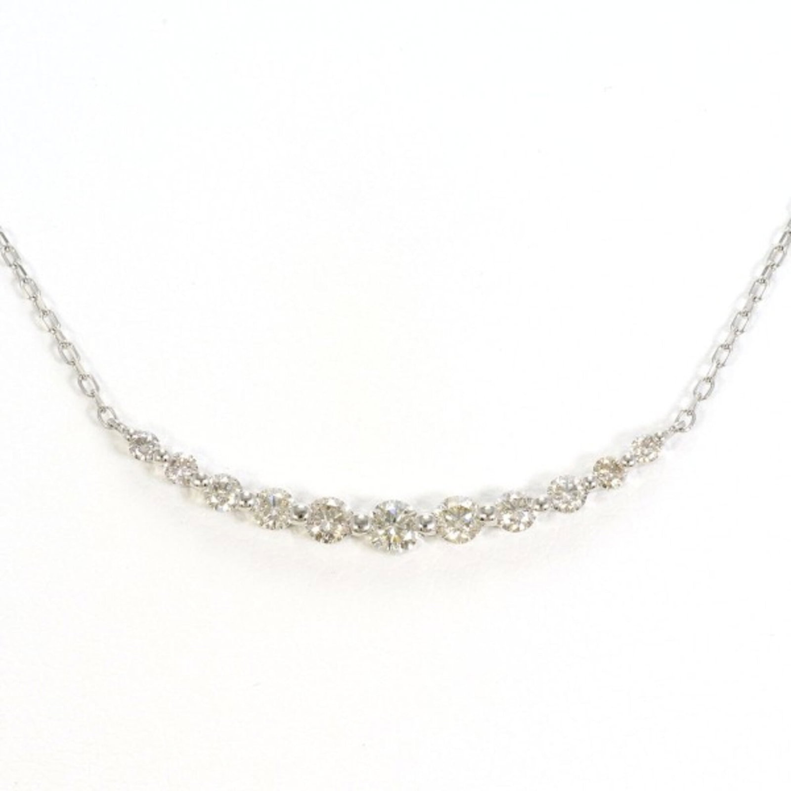 Pt900 Platinum Pt850 Necklace With 0.50 Carat Diamond Total Weight Approx. 2.4G 43Cm Jewelry Like: Pt900 Platinum Pt850 Necklace With 0.50 Carat Diamond Total Weight Approx. 2.4G 43Cm Jewelry Like Platinum Pt900 Necklace with 0.50 Carat Diamond Total Weight, featuring a total weight of 2.4g and a