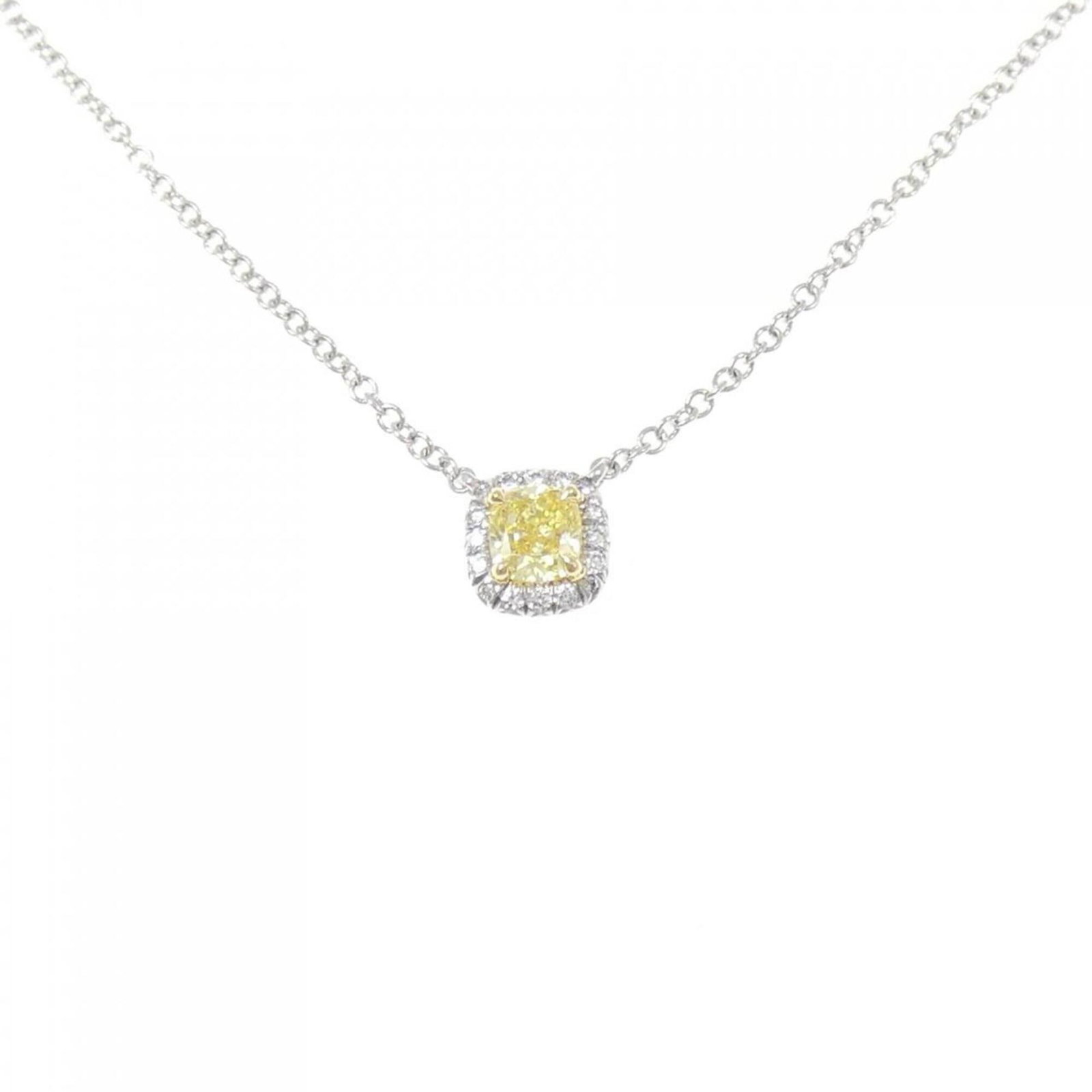 Tiffany & Co. Soleste Necklace 0.24Ct Fvy If: Tiffany & Co. Soleste Necklace 0.24Ct Fvy If Tiffany & Co. Soleste Necklace features a stunning 0.24Ct Fvy If diamond set in platinum 950, yellow gold (18K). The necklace boasts a unique pendant desig