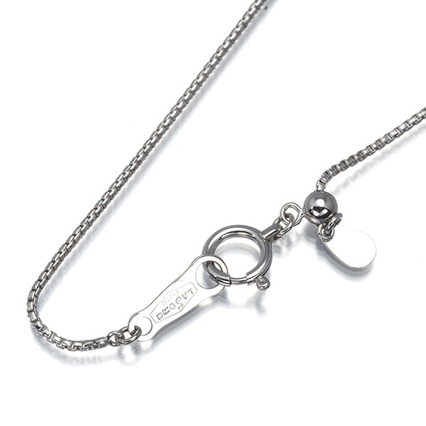 Chain necklace box platinum 850 45cm La Soma: Chain necklace box platinum 850 45cm La Soma Platinum chain necklace box from LA SOMA, crafted with 850 purity for durability and shine. This elegant design features an adjustable 45cm length with a